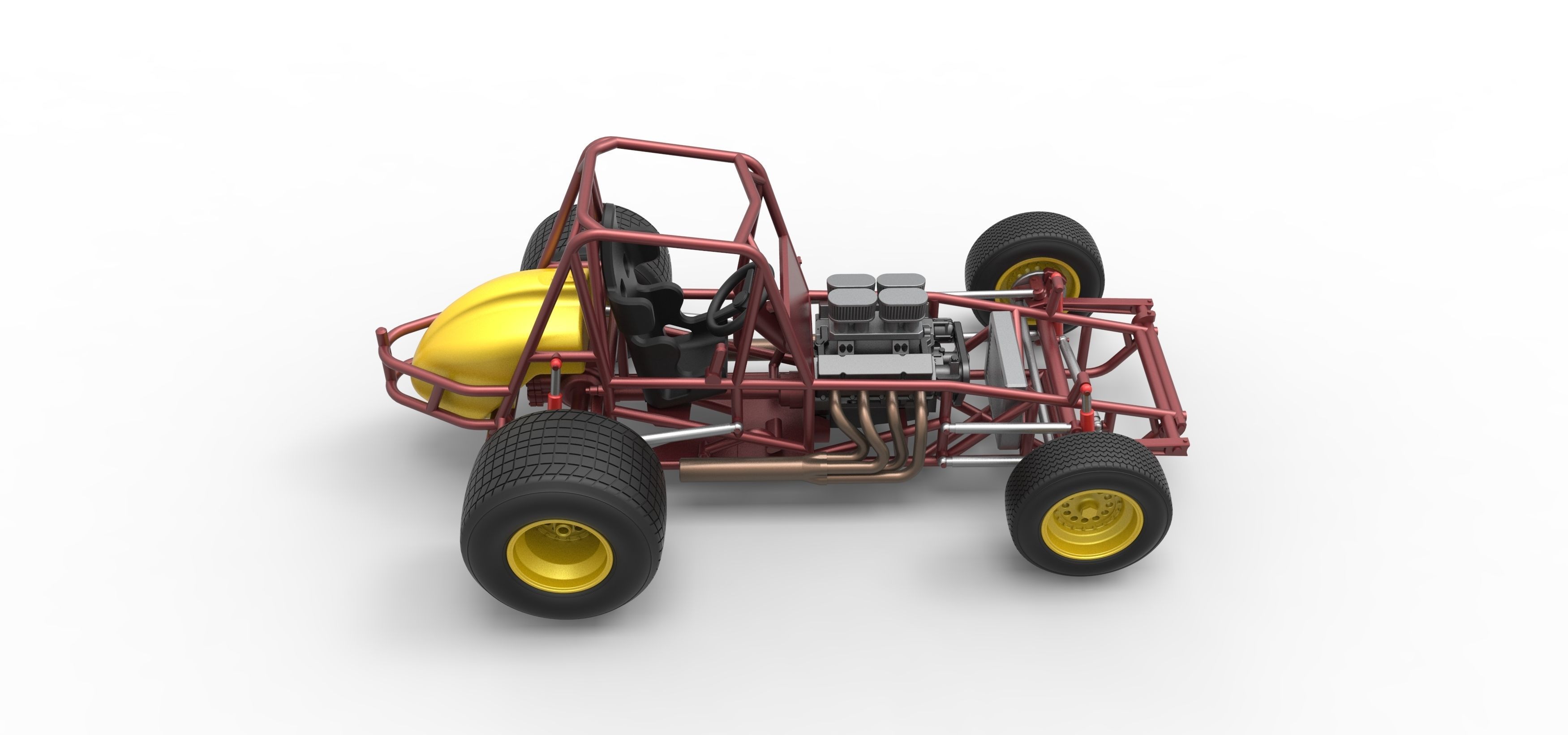 Vintage Sprint car Base Scale 1 to 25 3D print model_23