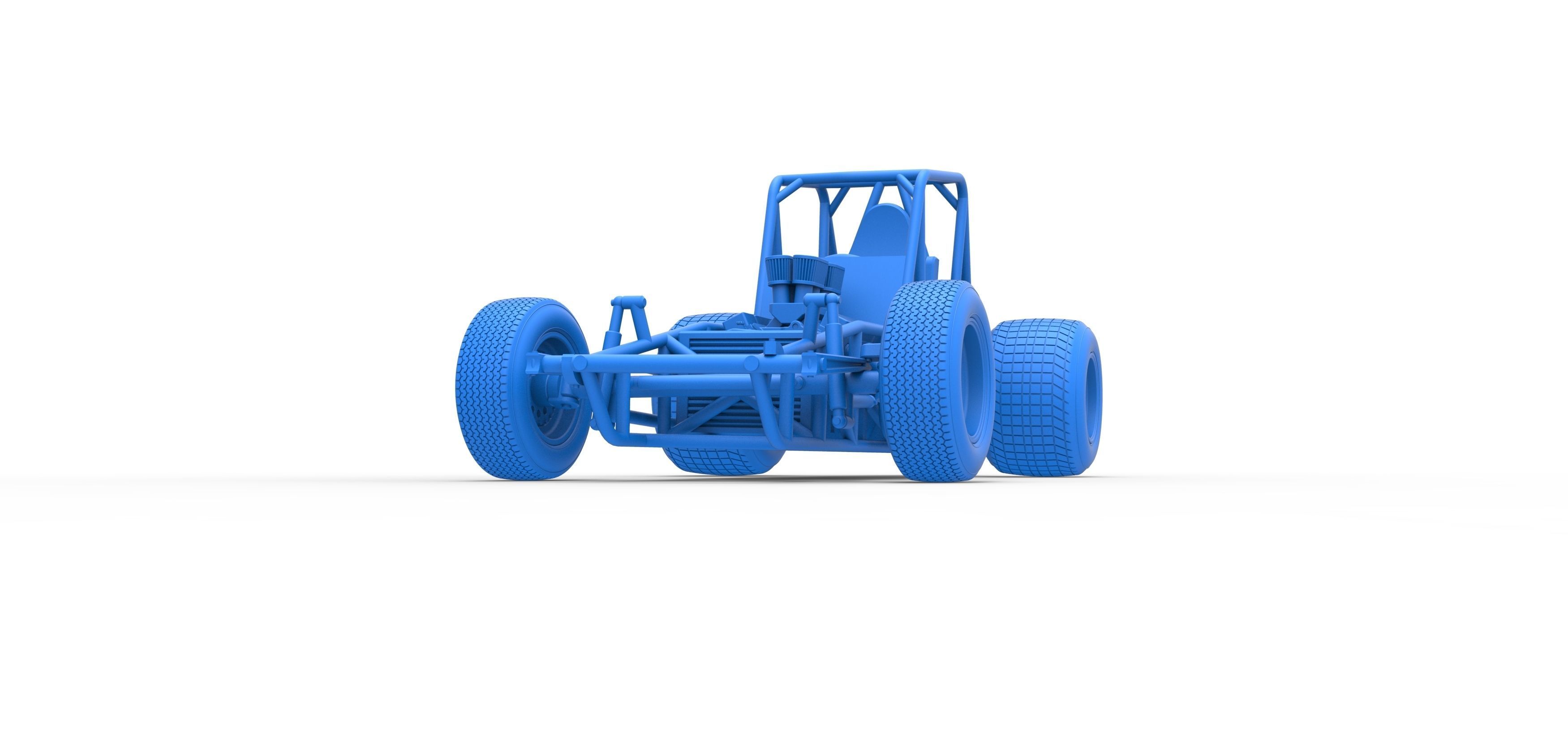 Vintage Sprint car Base Scale 1 to 25 3D print model_33