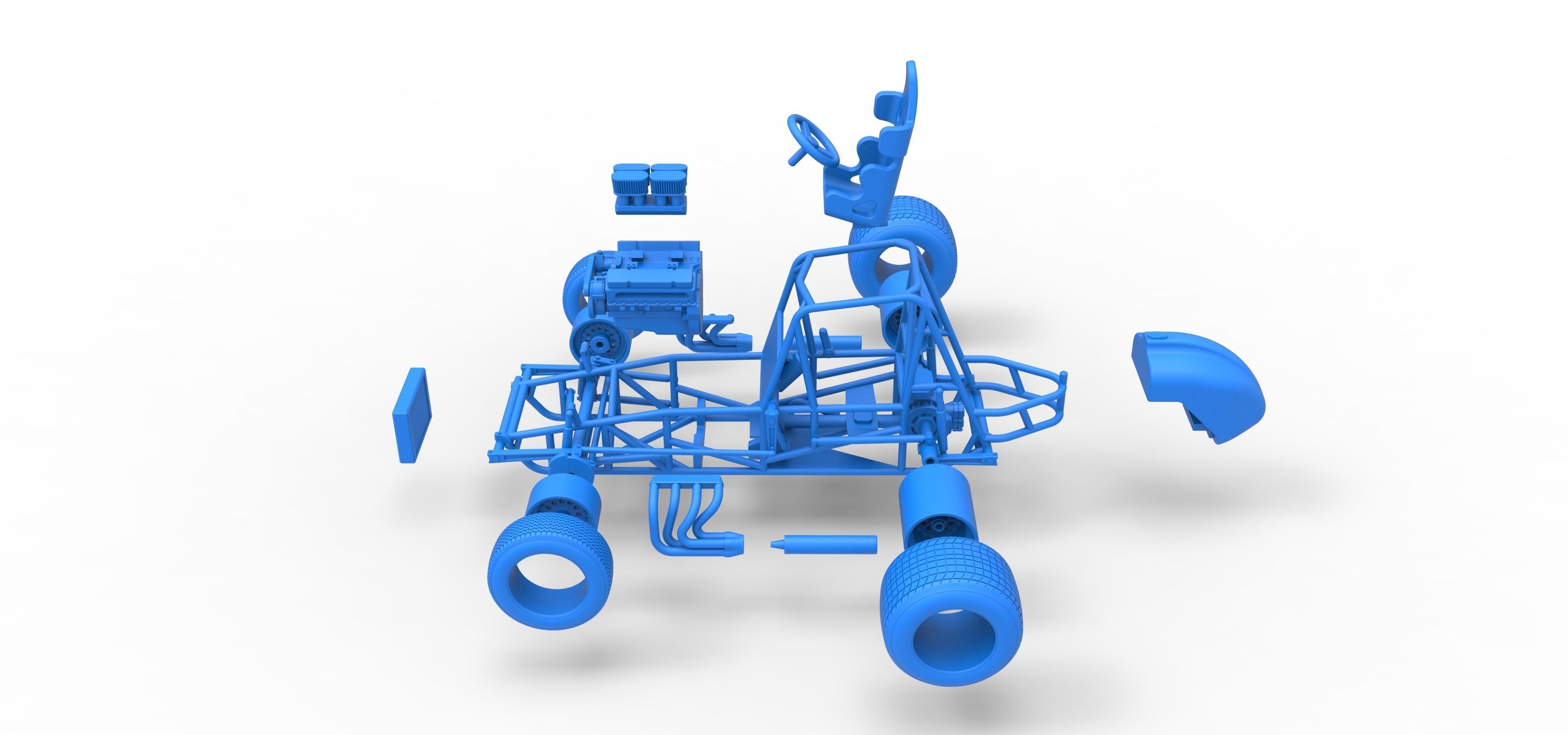 Vintage Sprint car Base Scale 1 to 25 3D print model_60