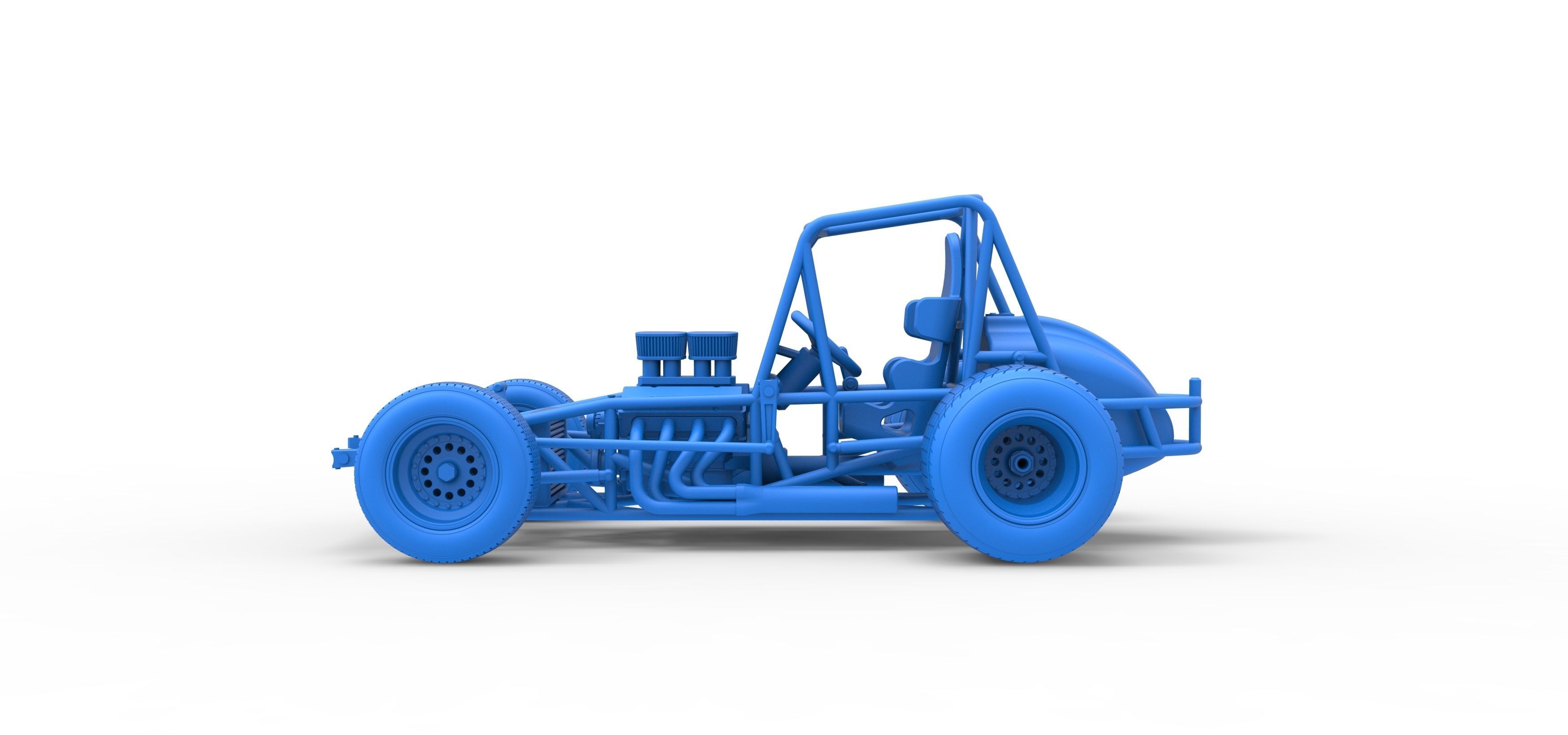 Vintage Sprint car Base Scale 1 to 25 3D print model_36