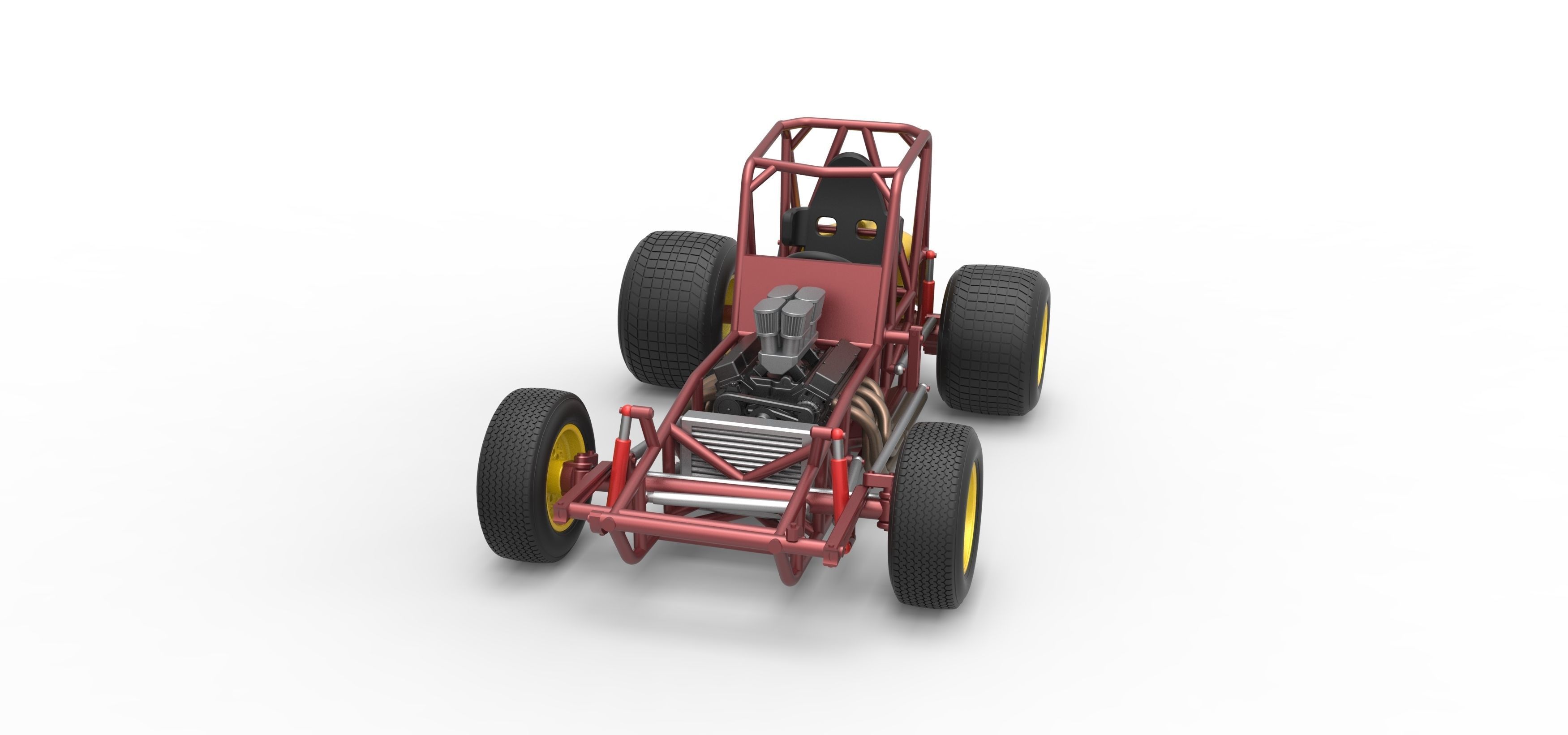 Vintage Sprint car Base Scale 1 to 25 3D print model_5