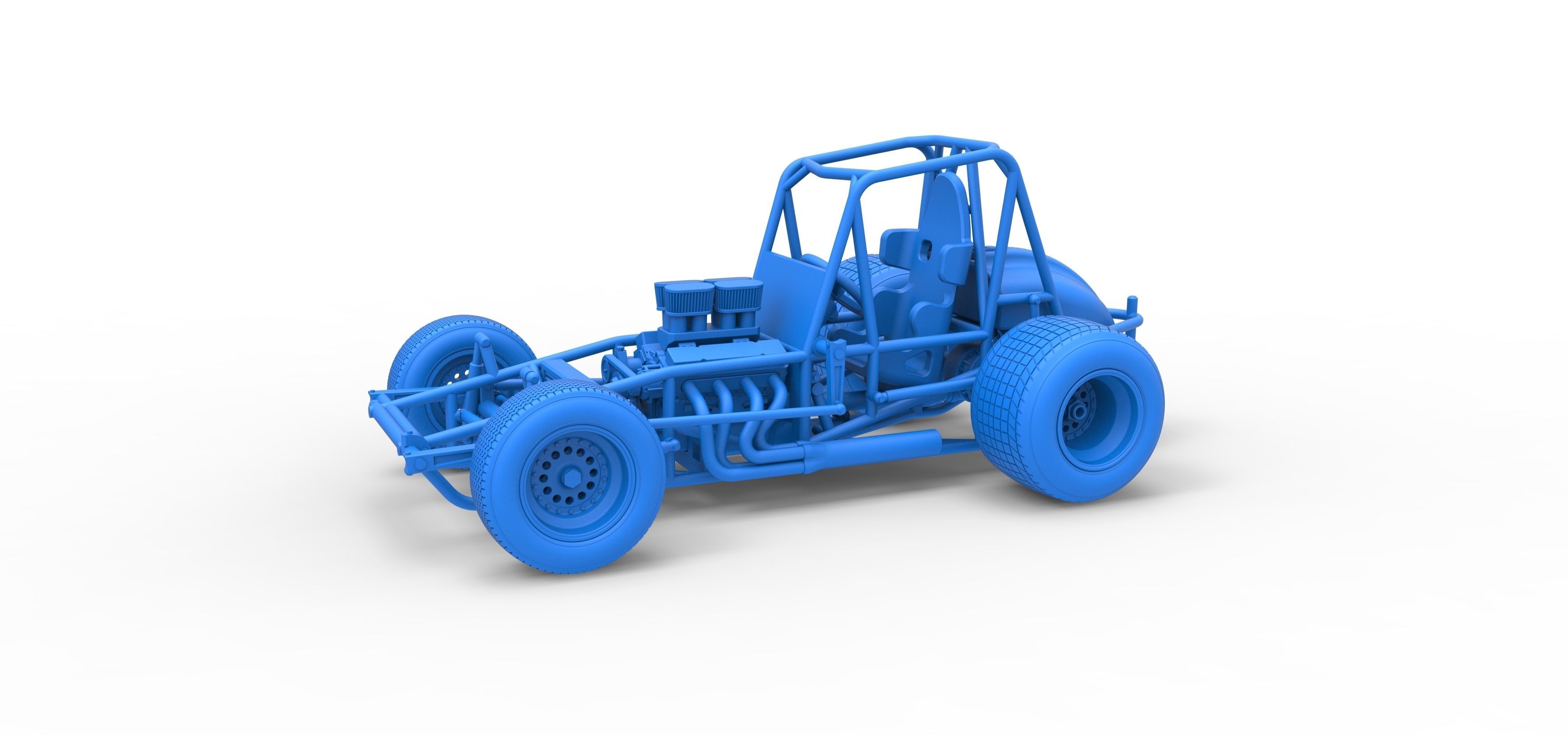 Vintage Sprint car Base Scale 1 to 25 3D print model_28