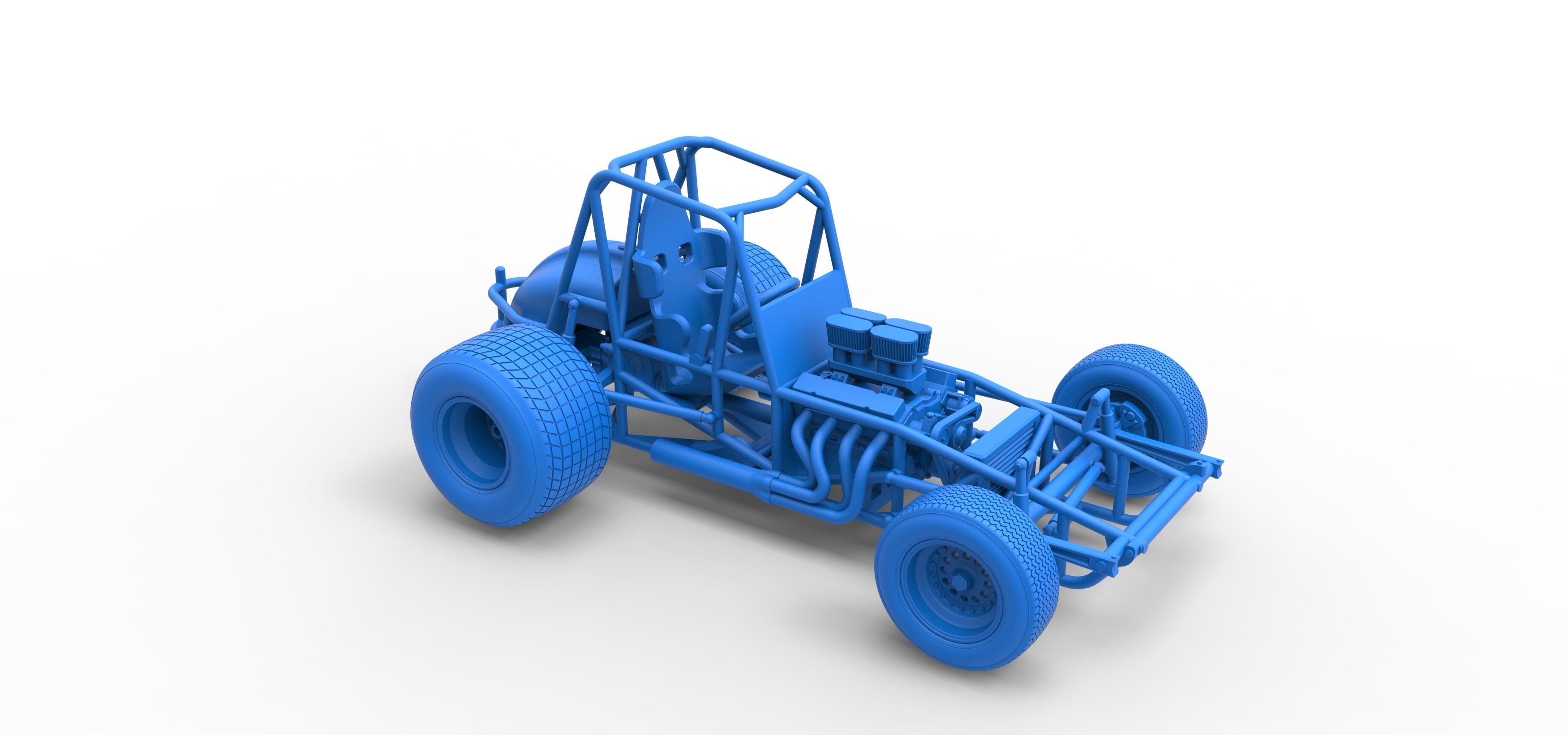 Vintage Sprint car Base Scale 1 to 25 3D print model_51