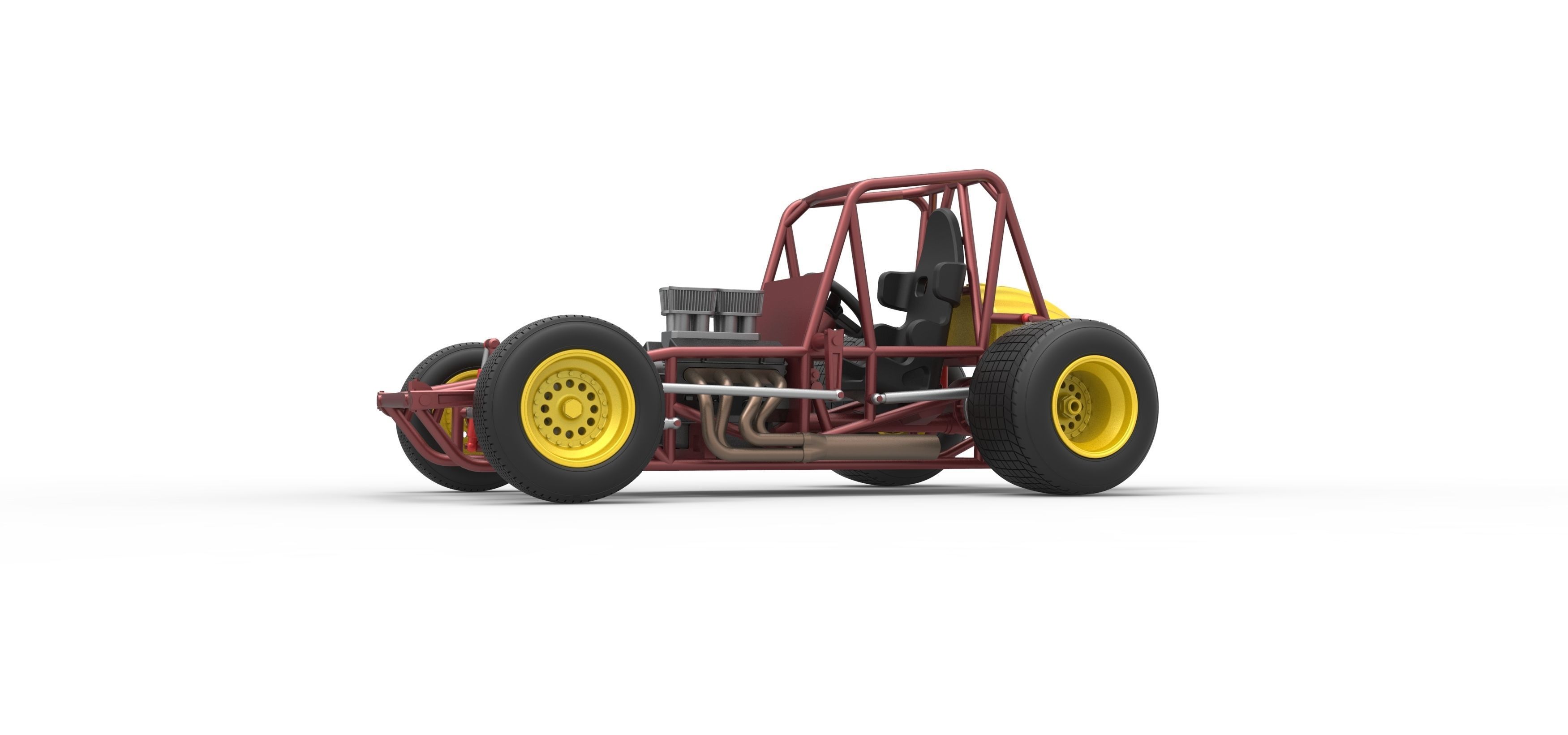 Vintage Sprint car Base Scale 1 to 25 3D print model_2