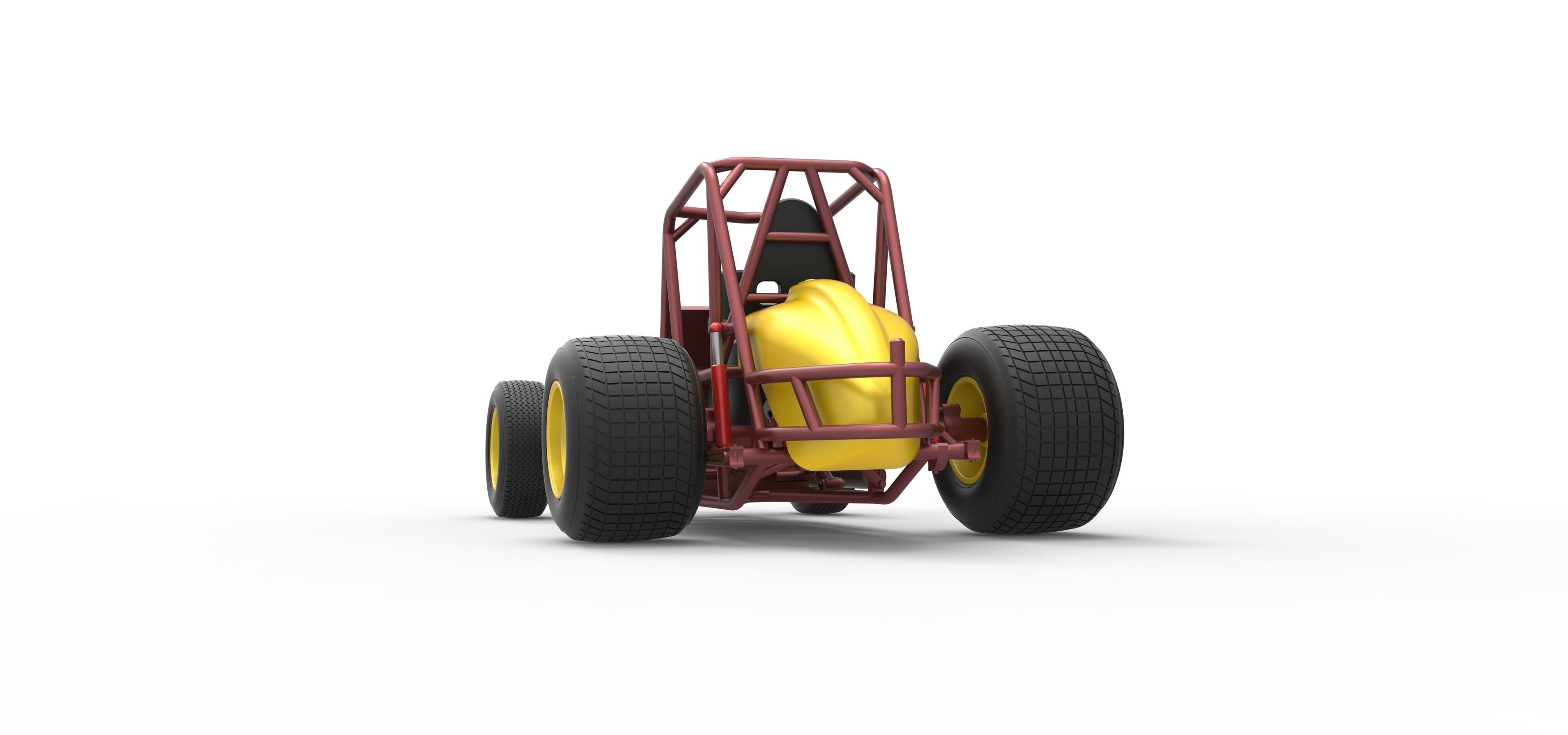 Vintage Sprint car Base Scale 1 to 25 3D print model_15