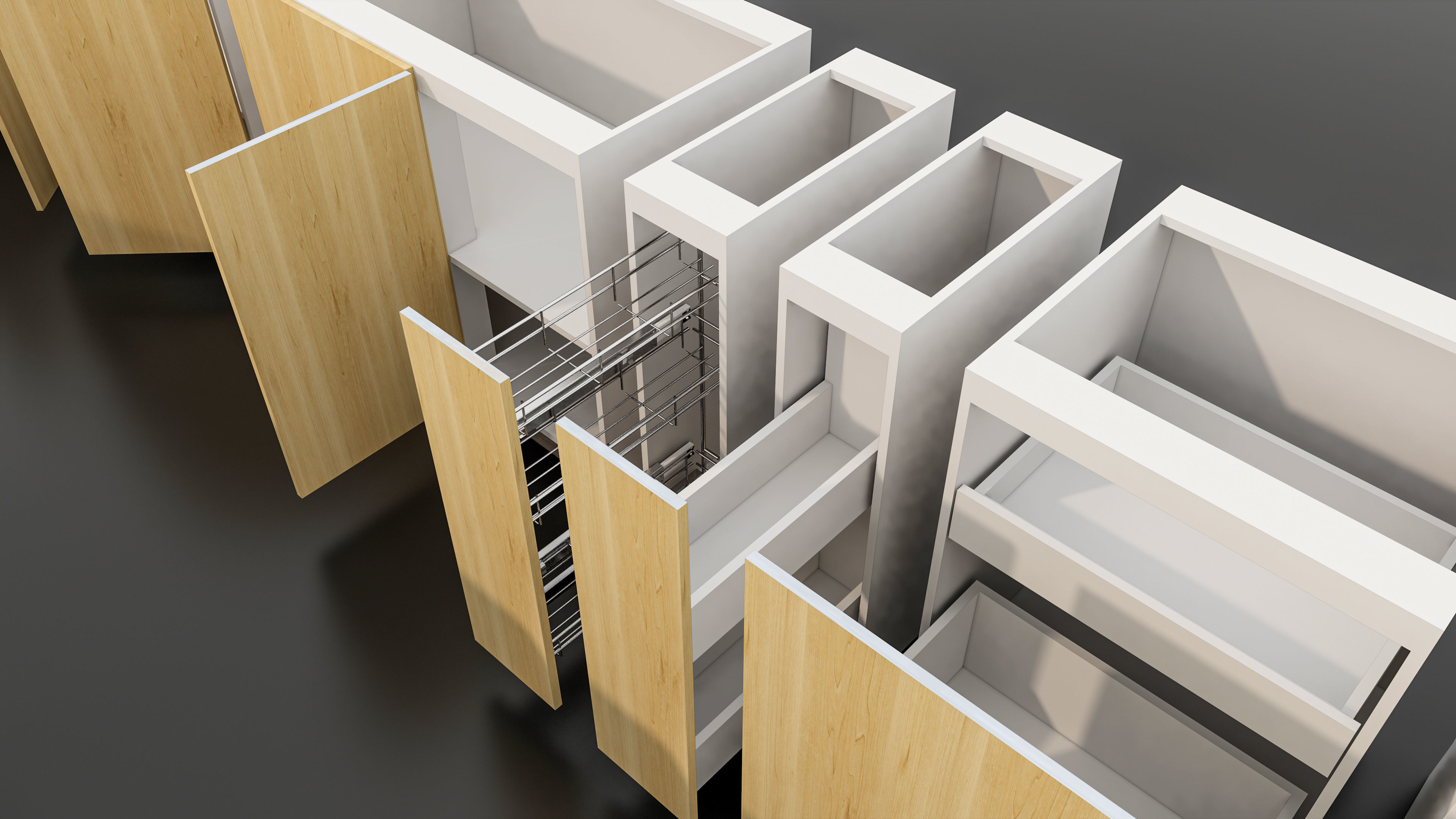 Kitchens and closets library of dynamic blocks Kitchen cabinet Low-poly 3D model_23