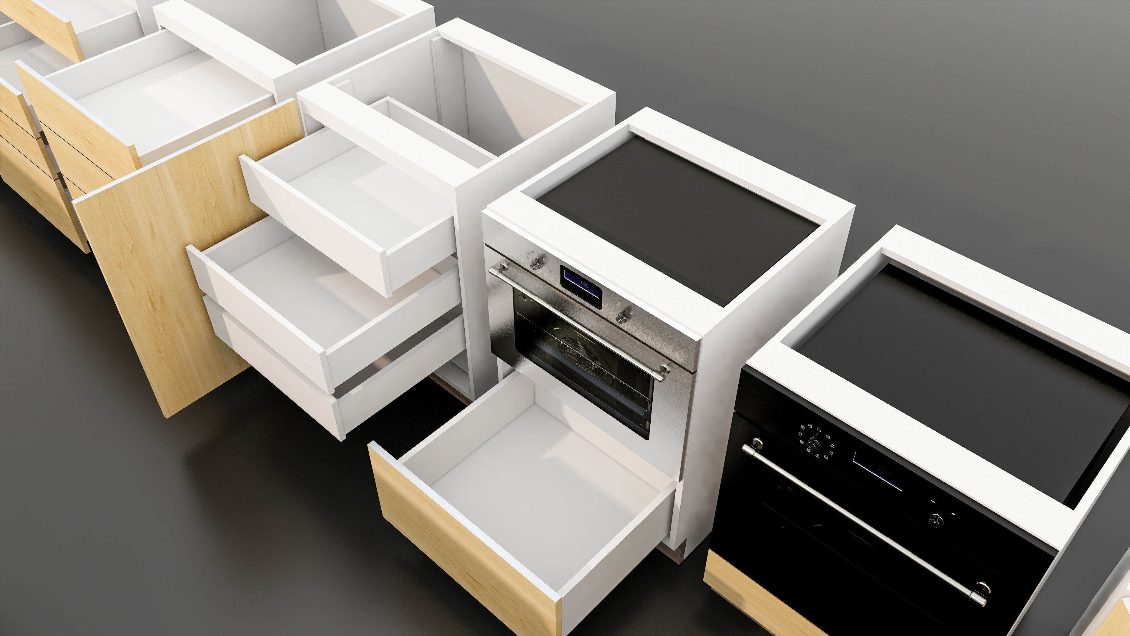 Kitchens and closets library of dynamic blocks Kitchen cabinet Low-poly 3D model_24