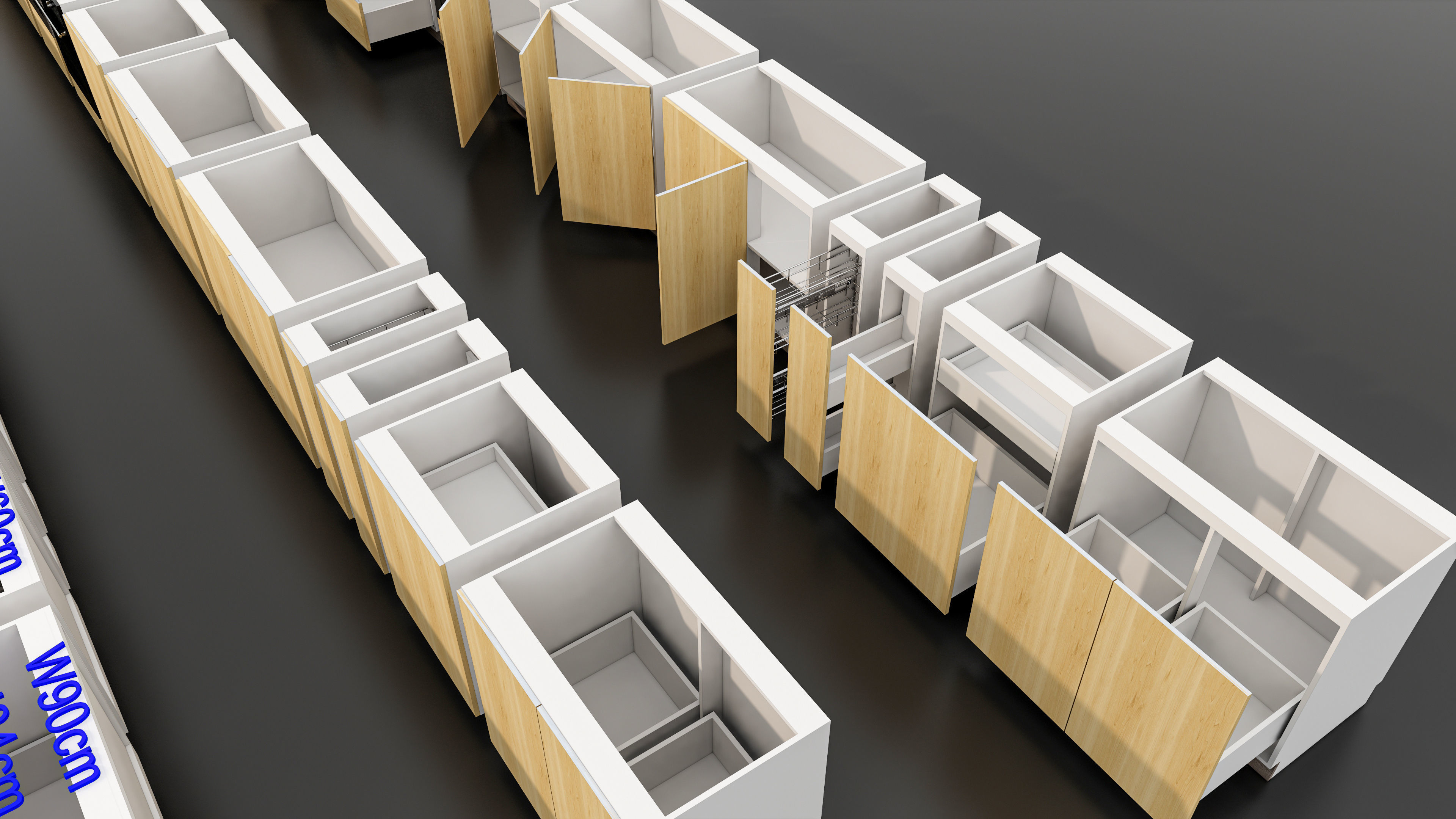 Kitchens and closets library of dynamic blocks Kitchen cabinet Low-poly 3D model_6