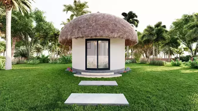 Modern Beach Bungalow 3D Model