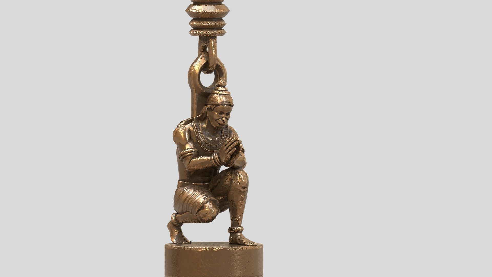 lord hanuman bell 3D model_2