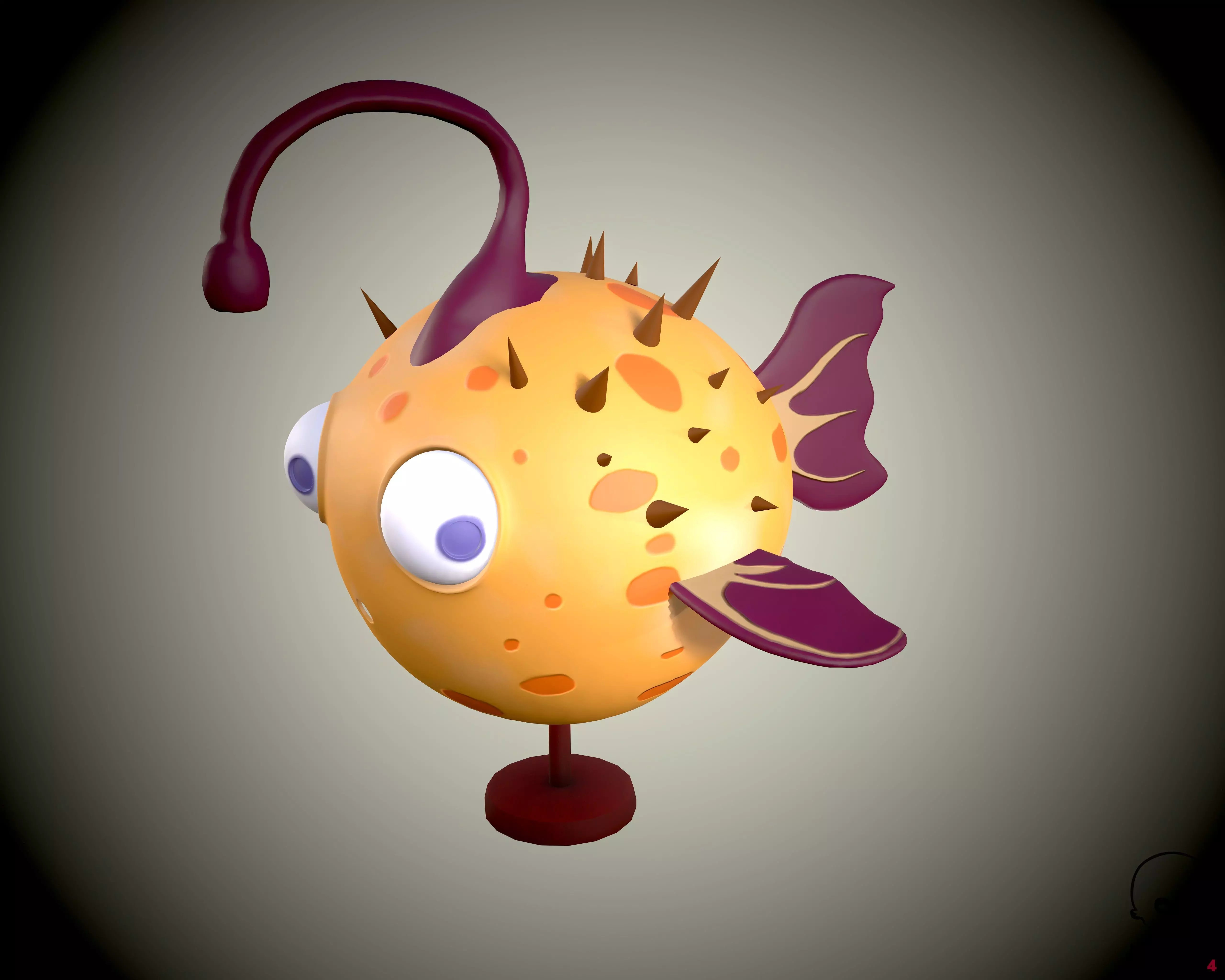 3D Stylized fish Low-poly 3D model