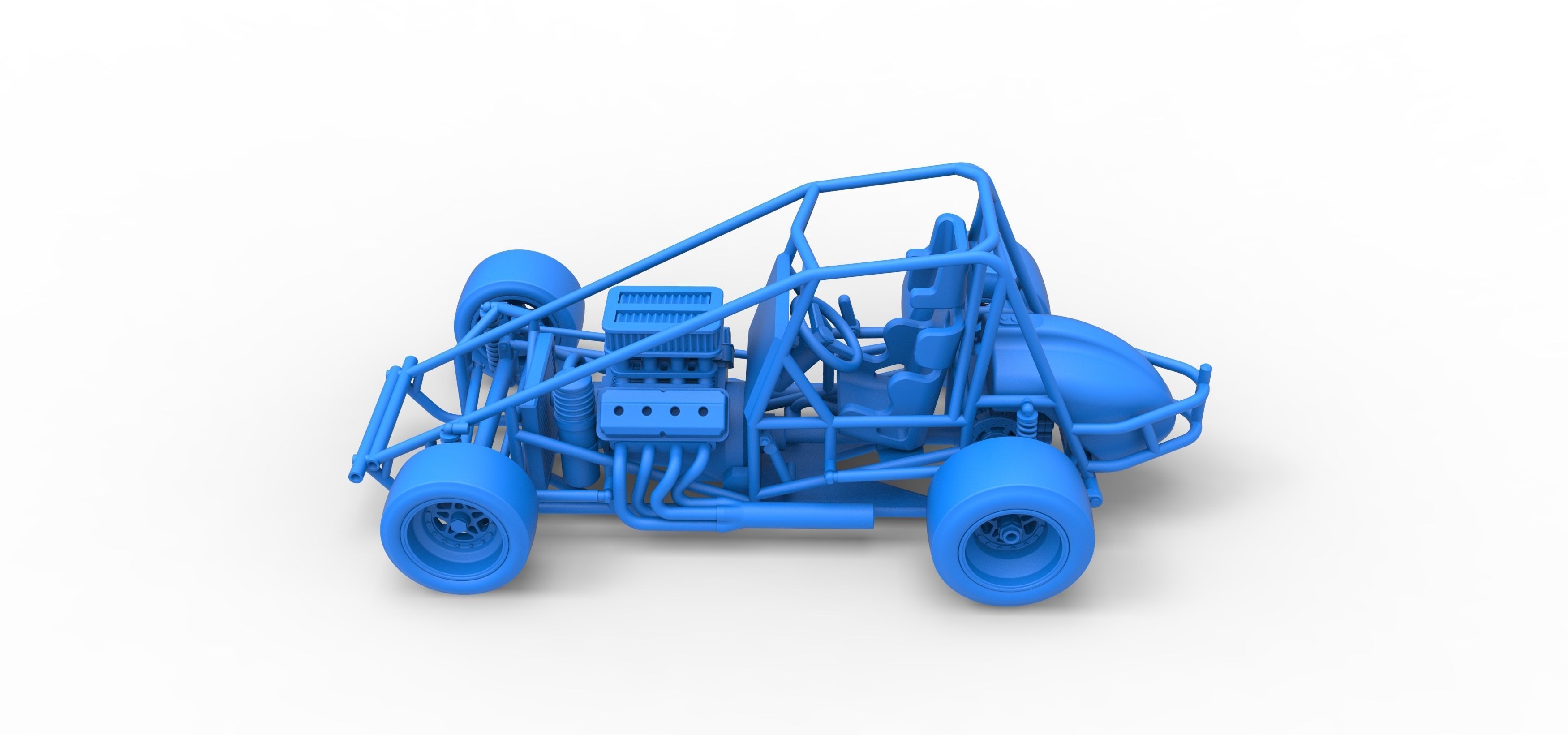 Pavement Sprint car Base Scale 1 to 25 3D print model_37