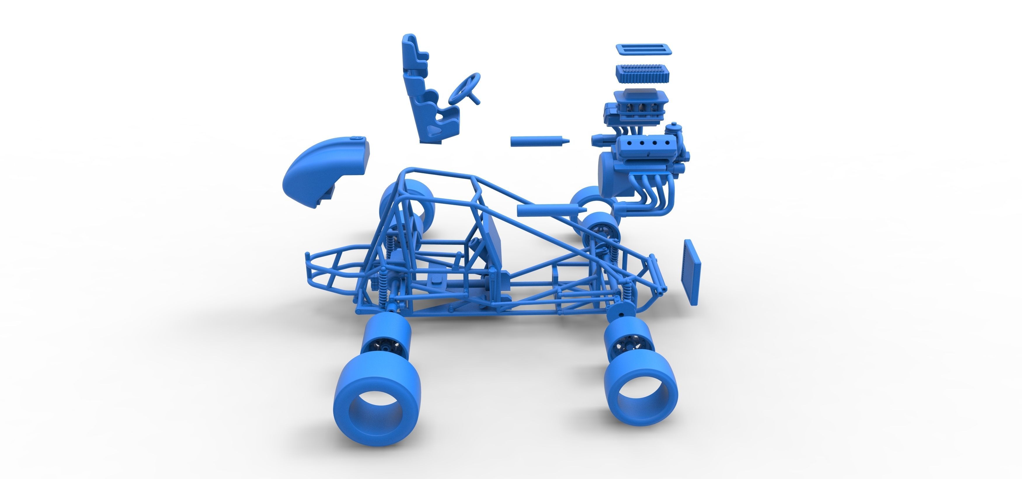 Pavement Sprint car Base Scale 1 to 25 3D print model_64