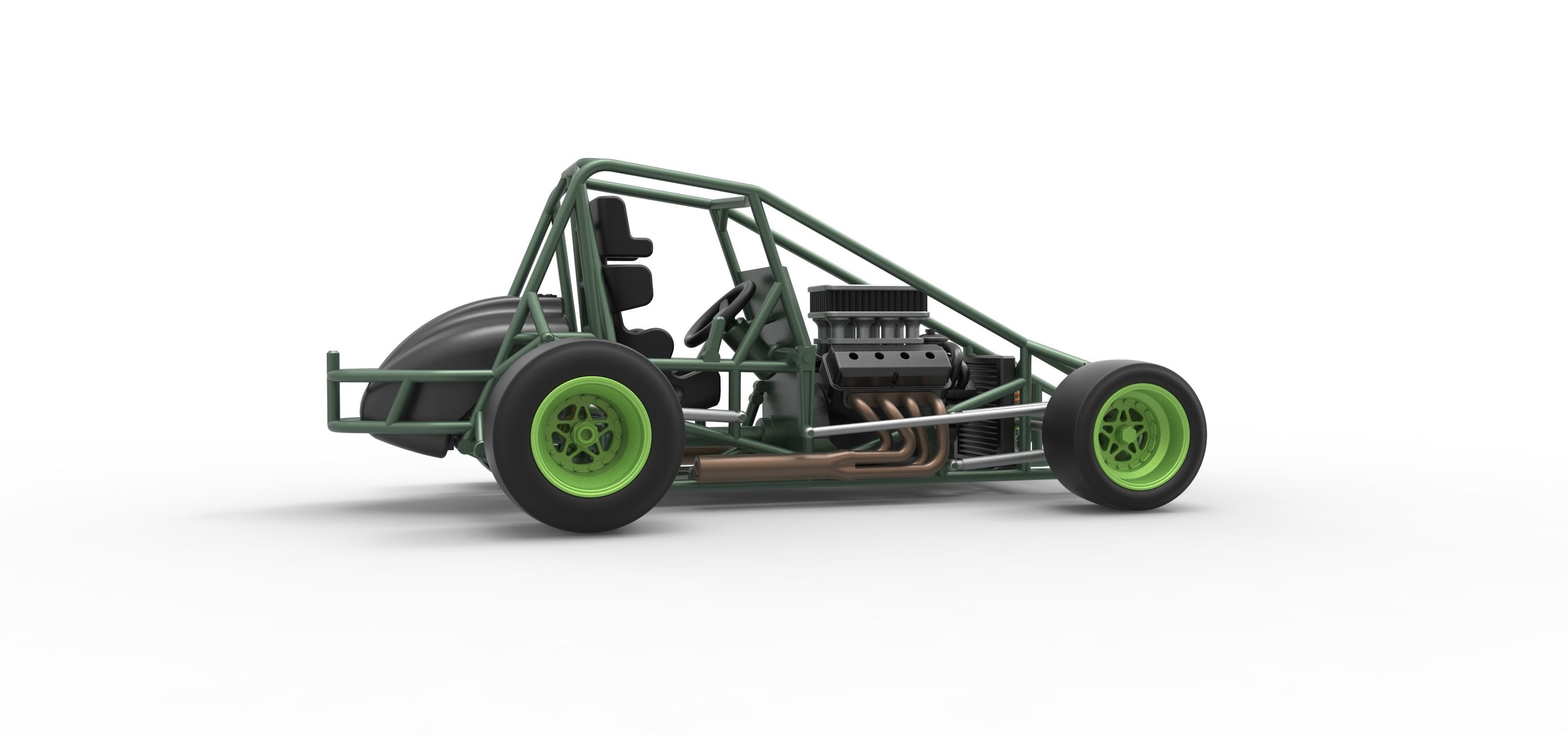 Pavement Sprint car Base Scale 1 to 25 3D print model_21