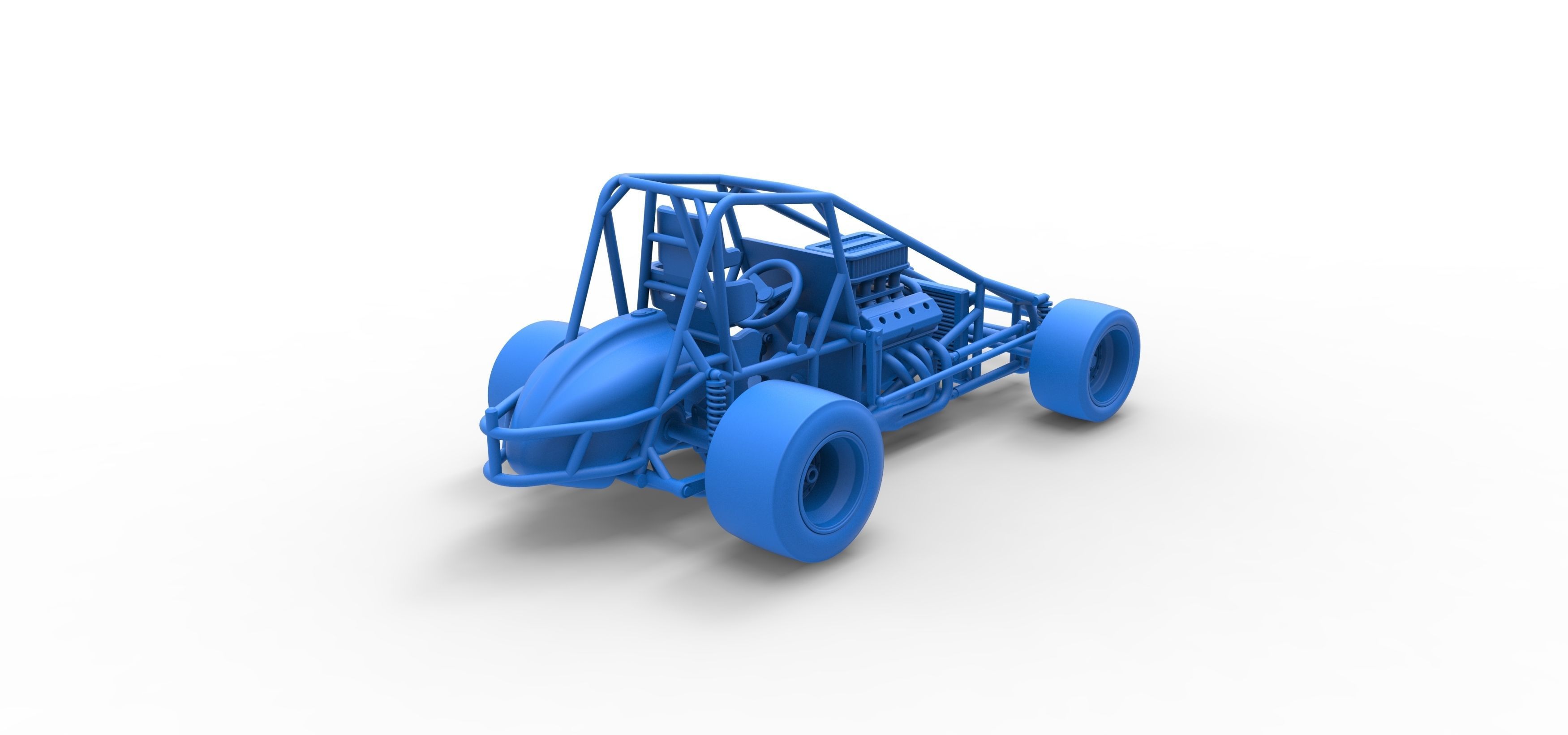 Pavement Sprint car Base Scale 1 to 25 3D print model_45
