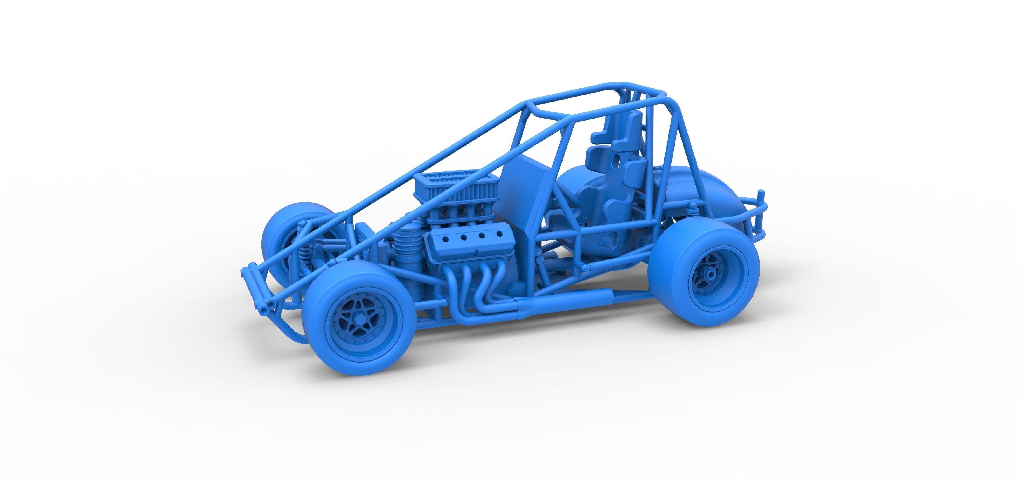 Pavement Sprint car Base Scale 1 to 25 3D print model_28