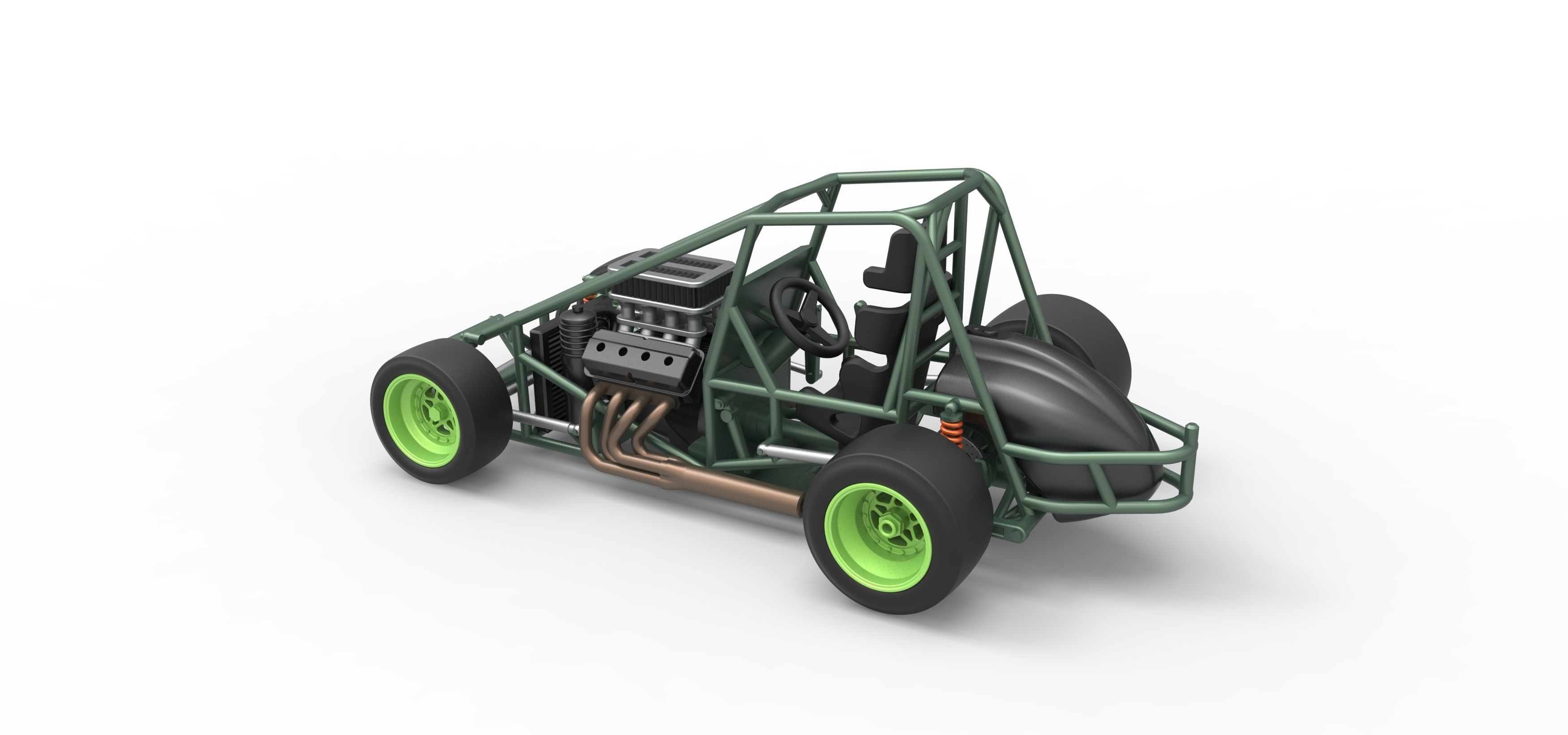 Pavement Sprint car Base Scale 1 to 25 3D print model_12