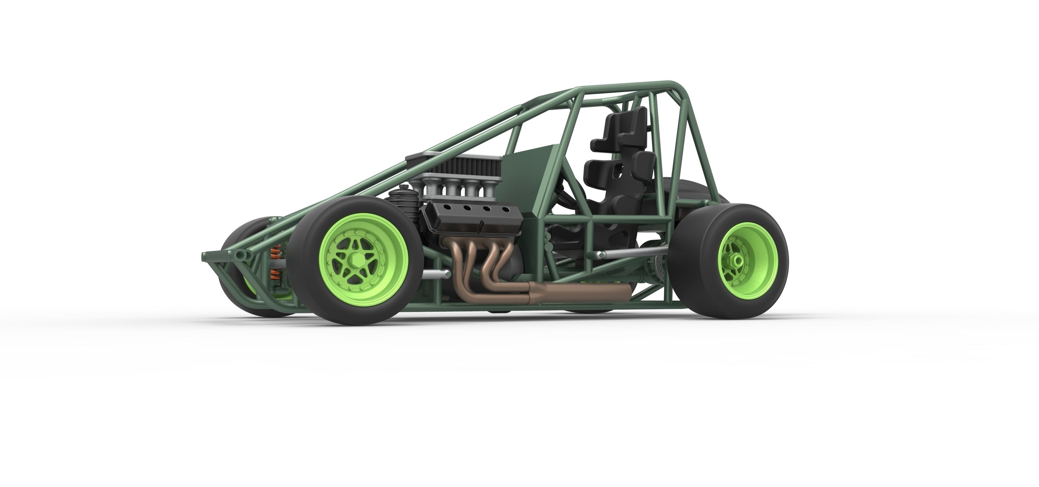 Pavement Sprint car Base Scale 1 to 25 3D print model_2