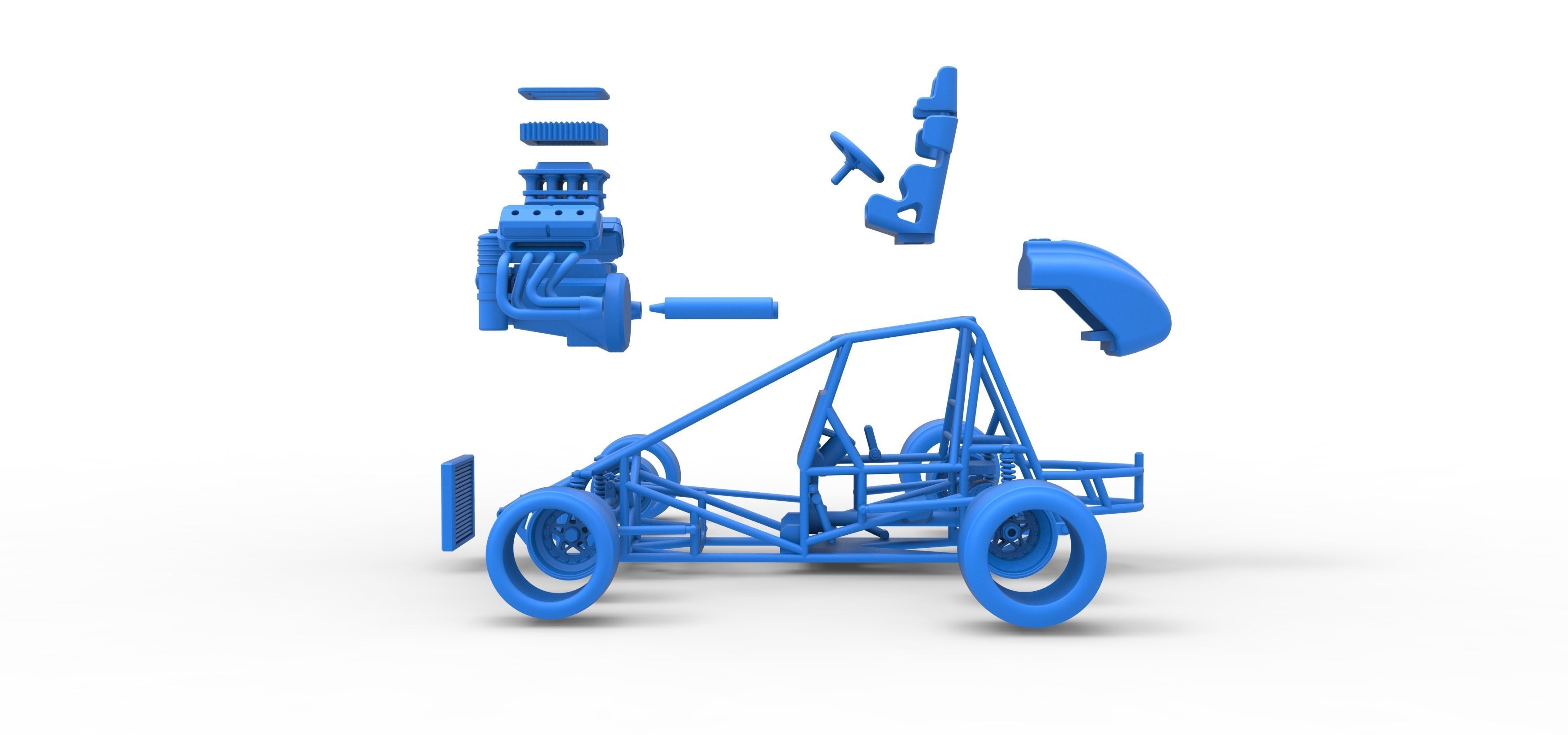 Pavement Sprint car Base Scale 1 to 25 3D print model_59