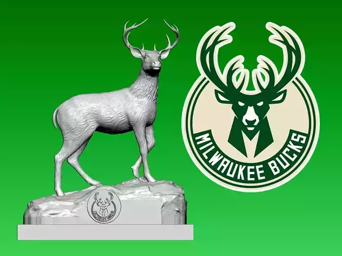 NBA - MILWAUKEE BUCKS BASKETBALL MASCOT STATUE - 3D PRINT