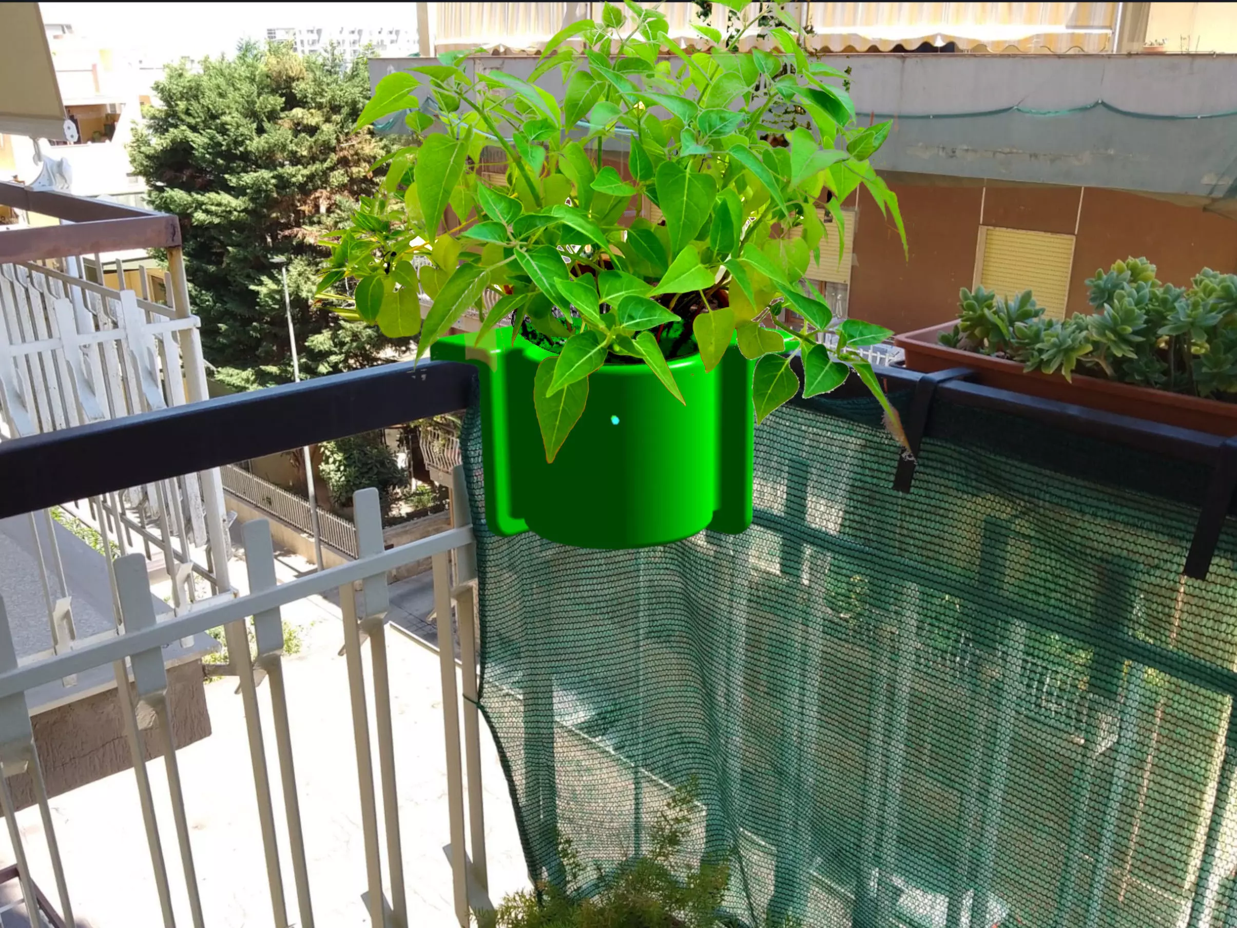 Pot holder for balconies 3D print model_0