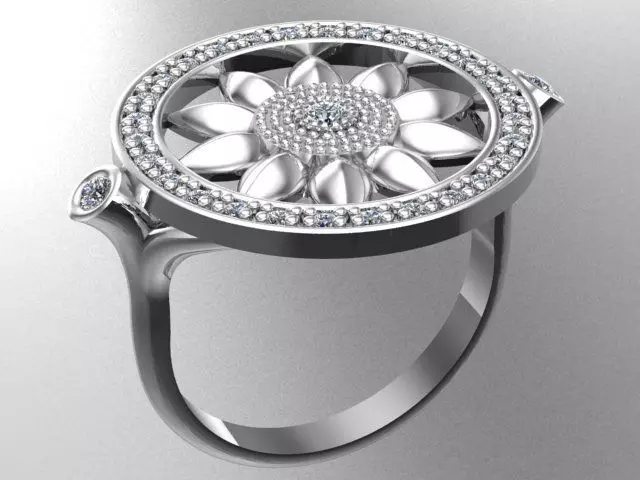 Sunflower ring 3D print model