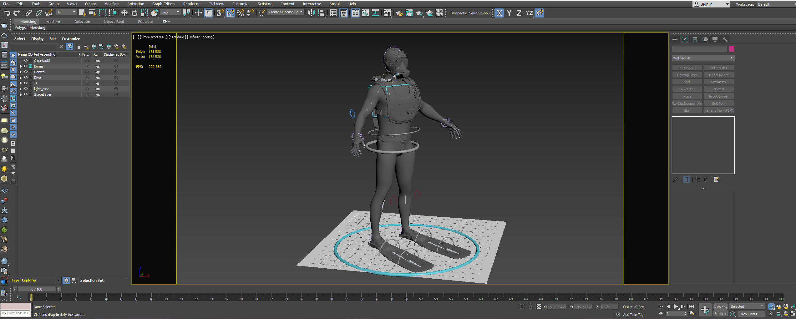 Sea Diver Low-poly 3D model_20