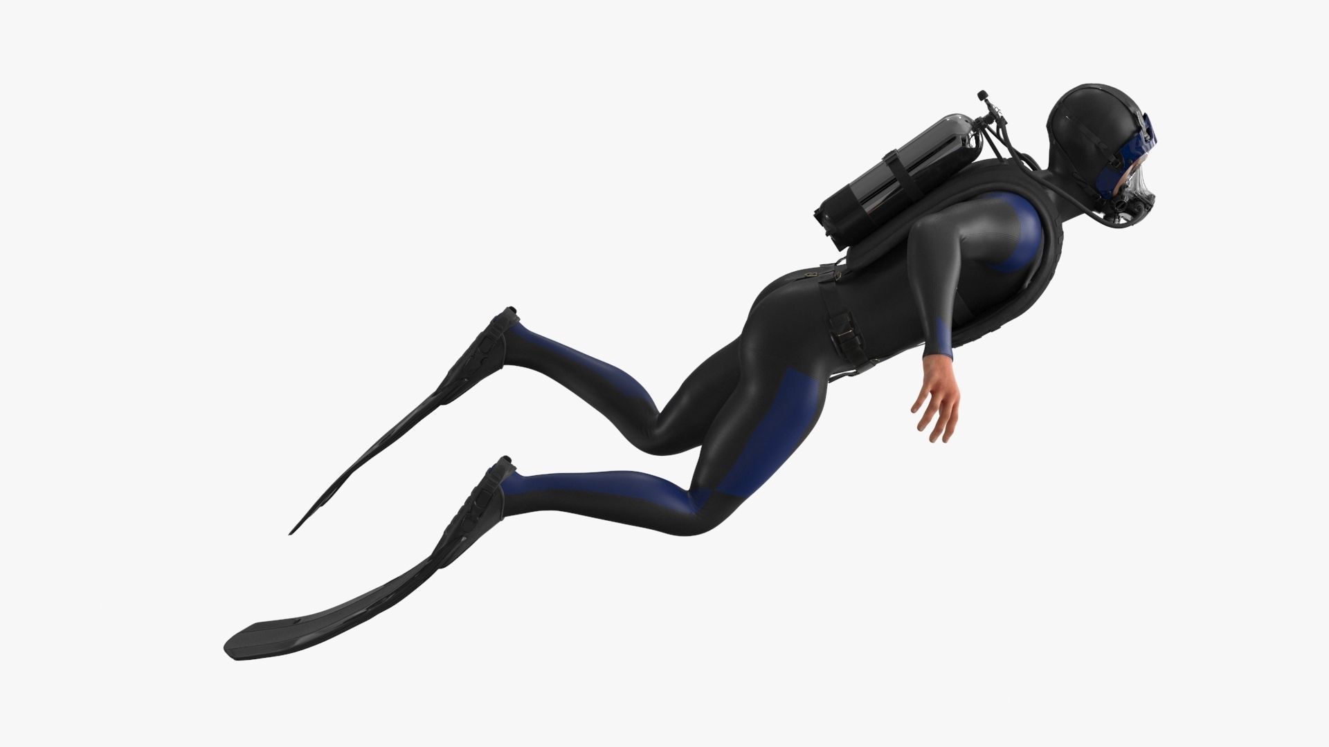 Sea Diver Low-poly 3D model_19