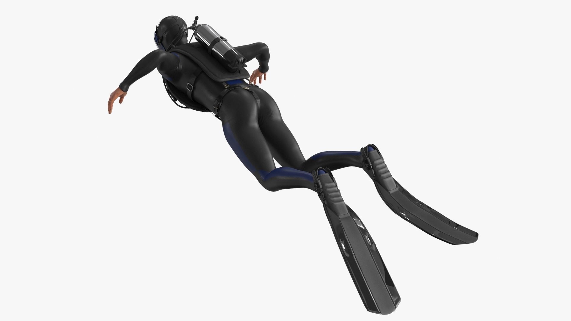 Sea Diver Low-poly 3D model_17