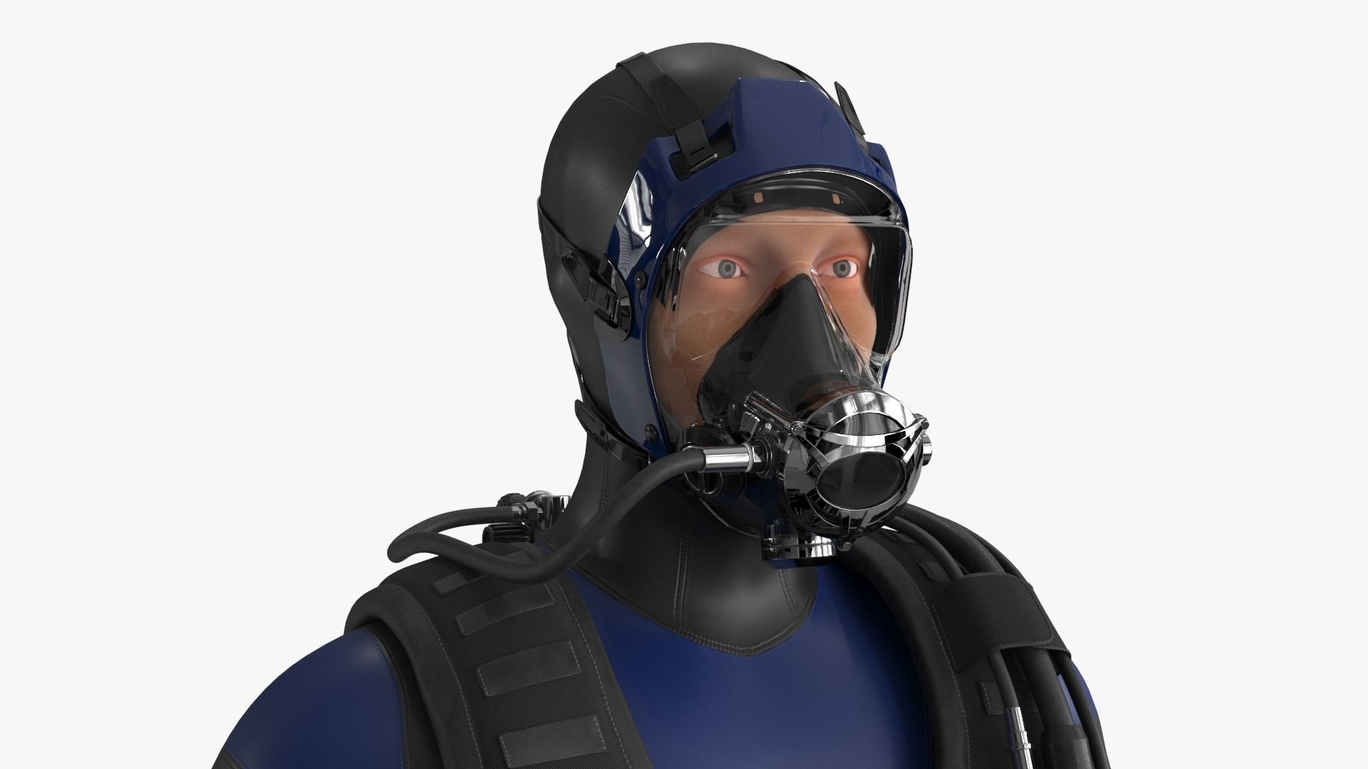 Sea Diver Low-poly 3D model_6