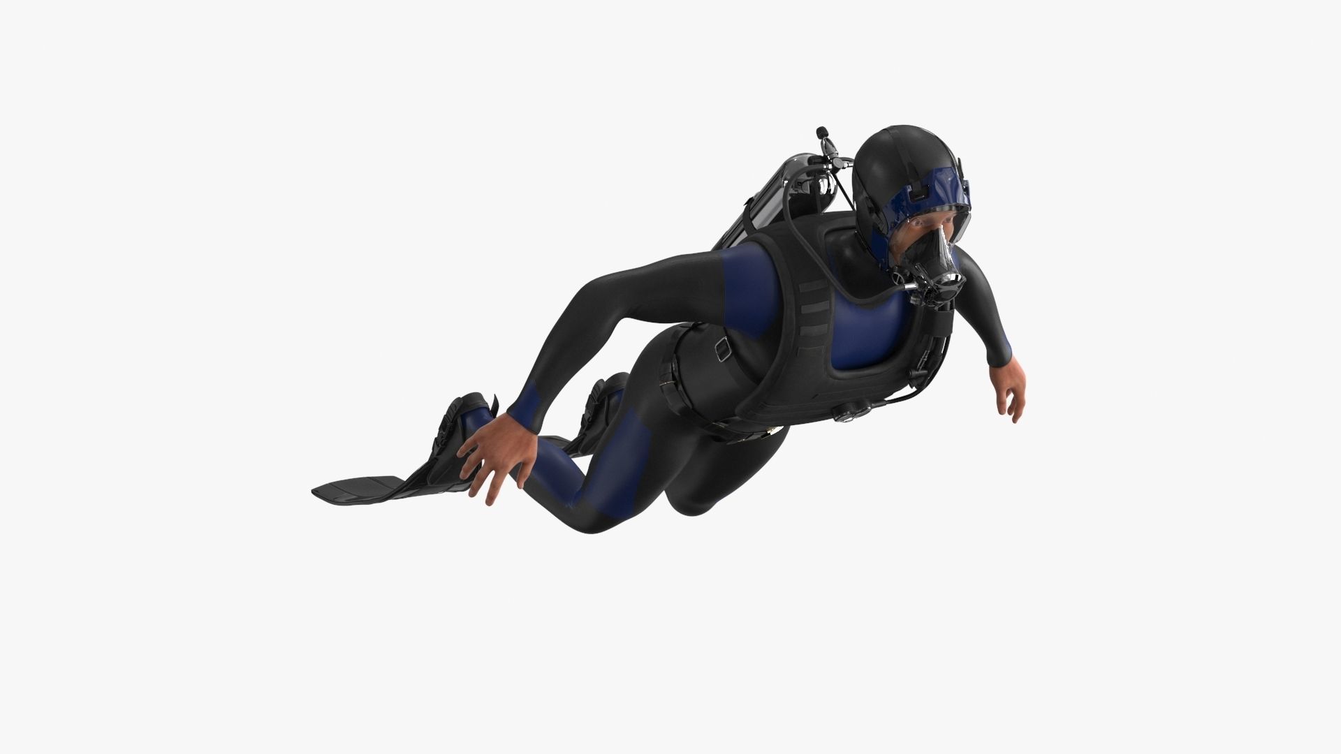 Sea Diver Low-poly 3D model_14