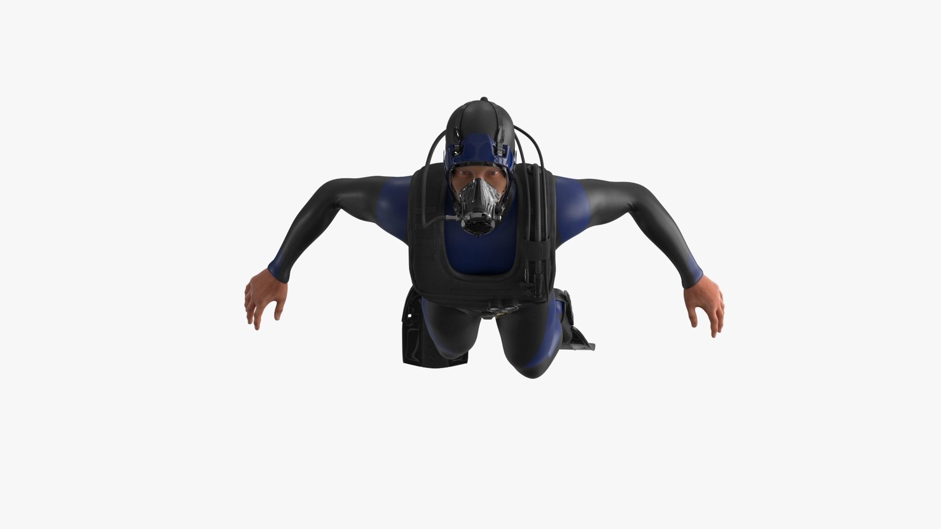 Sea Diver Low-poly 3D model_15