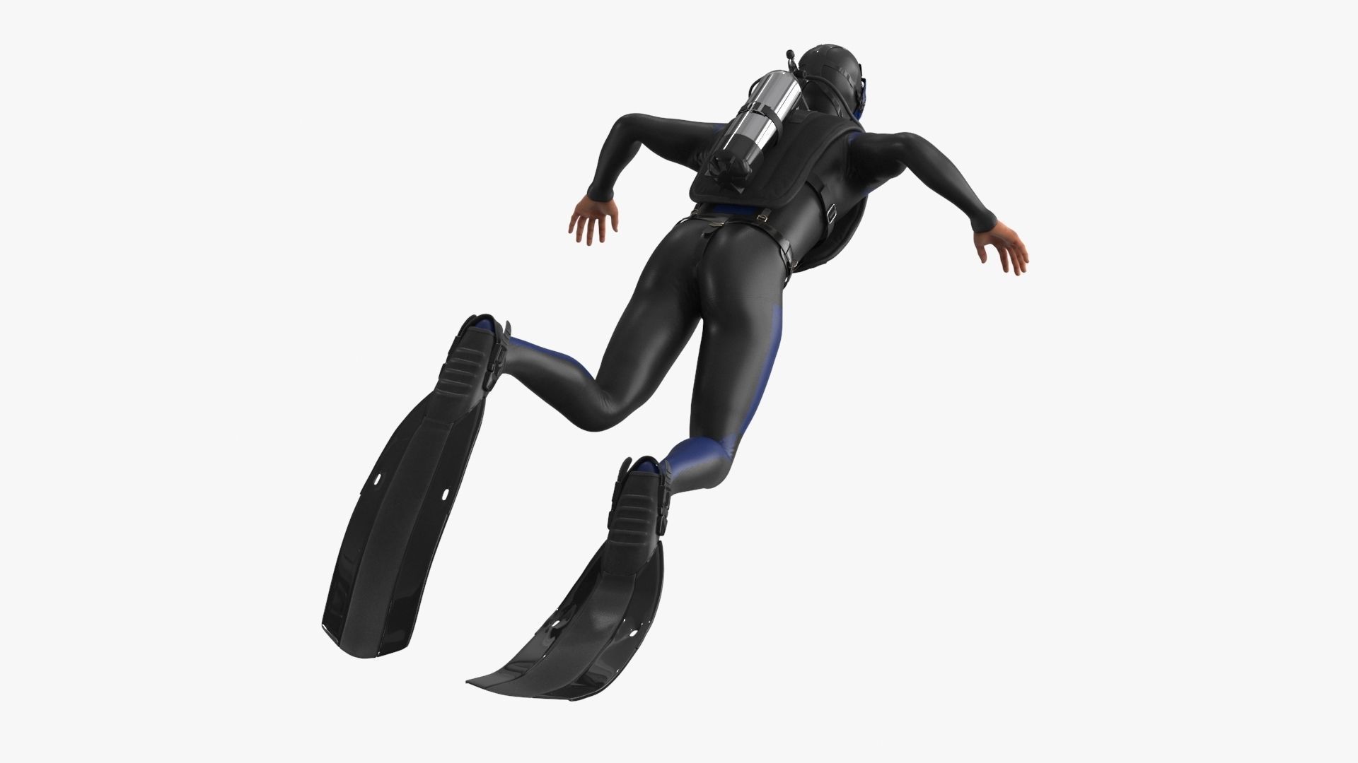 Sea Diver Low-poly 3D model_18
