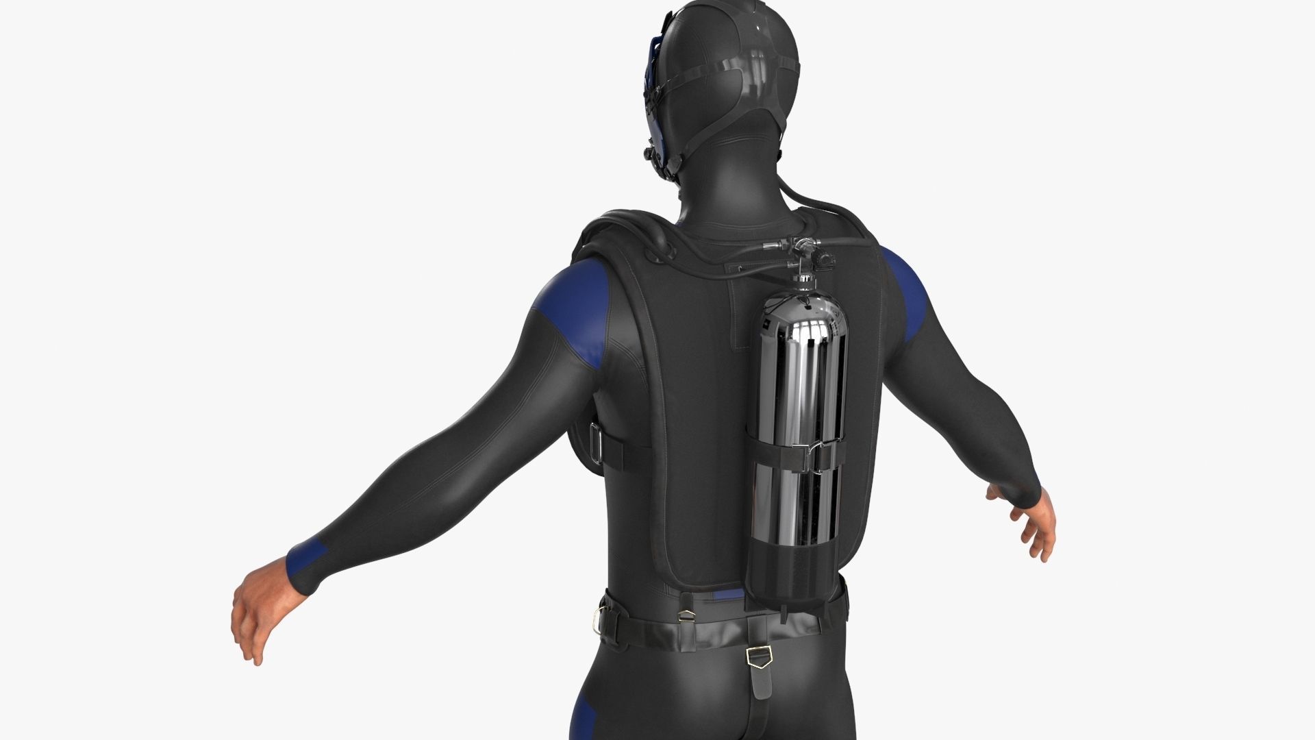 Sea Diver Low-poly 3D model_10