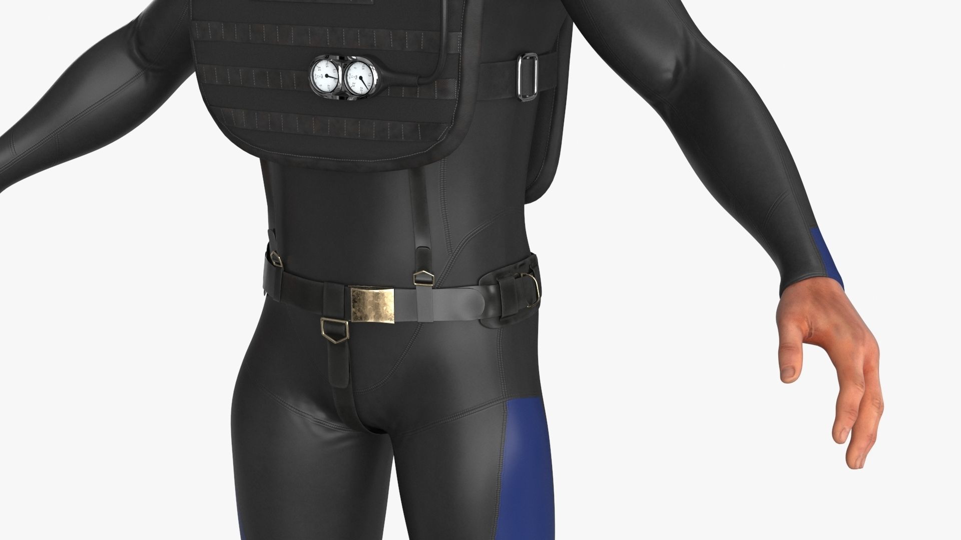 Sea Diver Low-poly 3D model_8