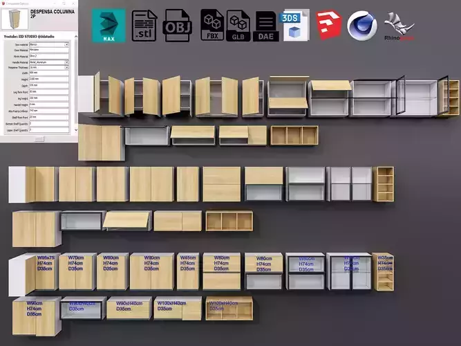 Kitchens and closets library of dynamic blocks Kitchen cabinet