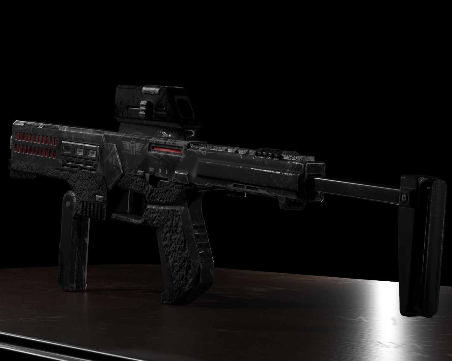 Sci-Fi Concept Gun Free 3D model_2