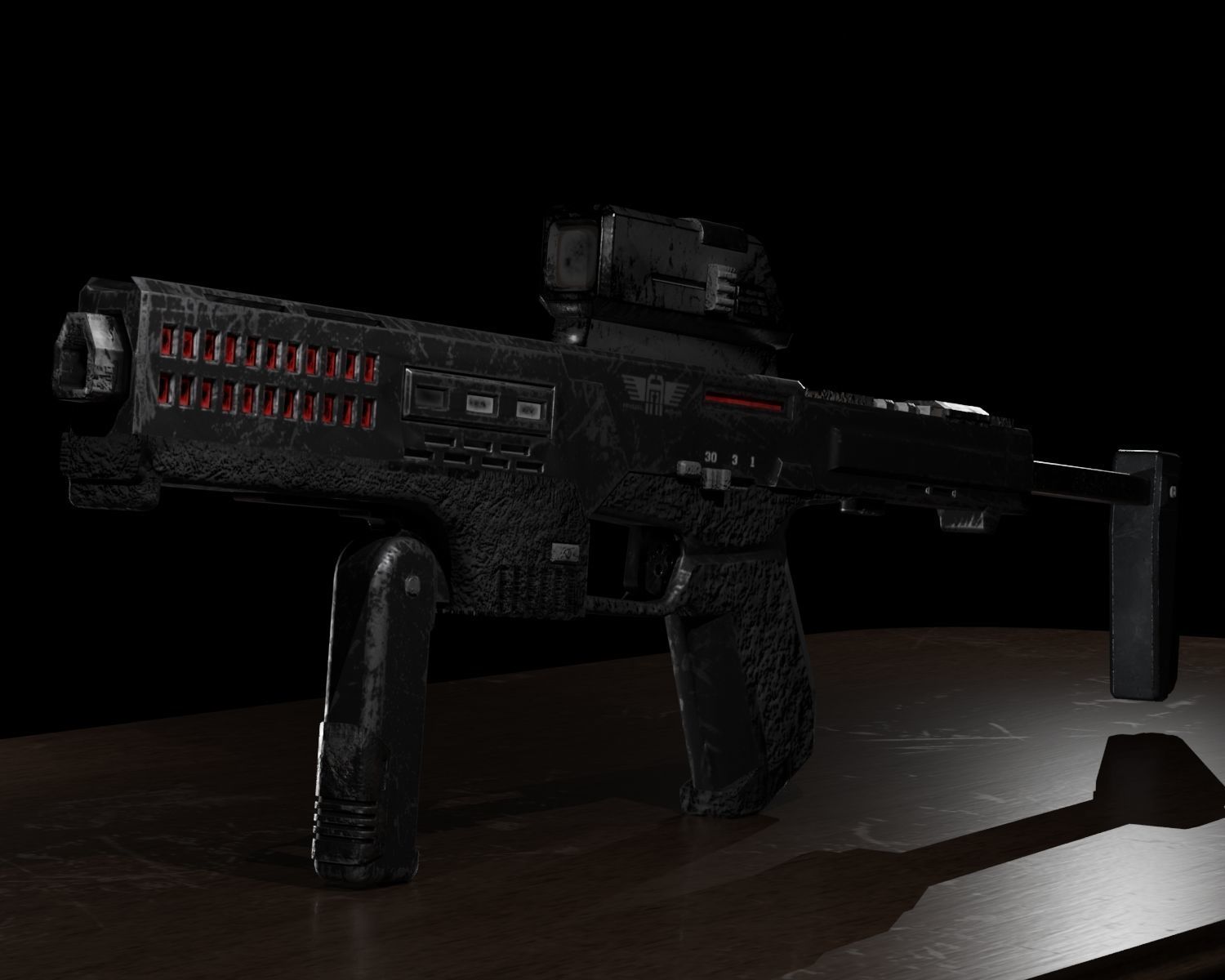 Sci-Fi Concept Gun Free 3D model_1
