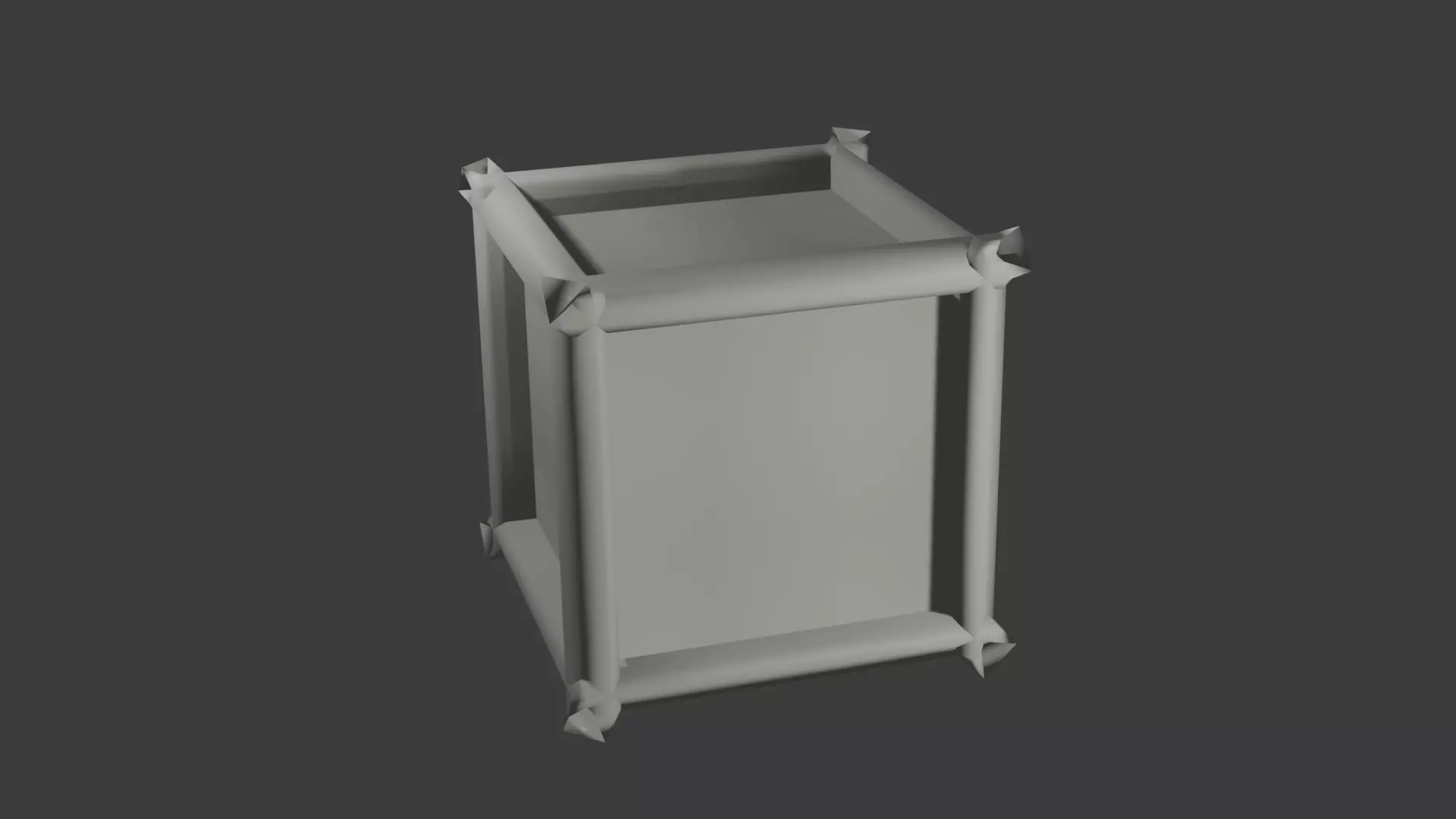 Simple Crate no color Free 3D model_0