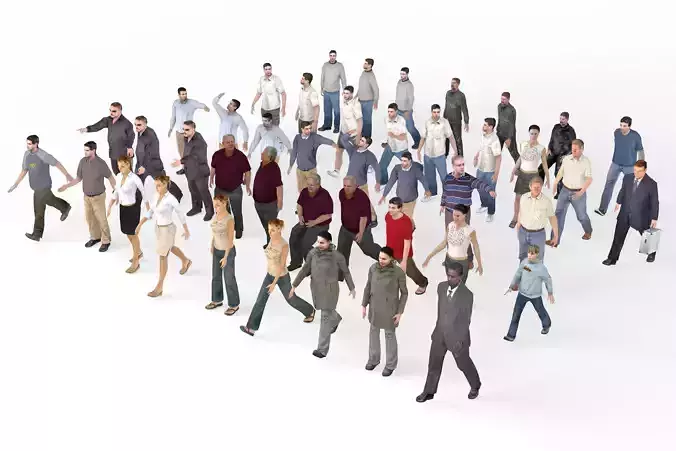 People Collection Low-poly 3D model