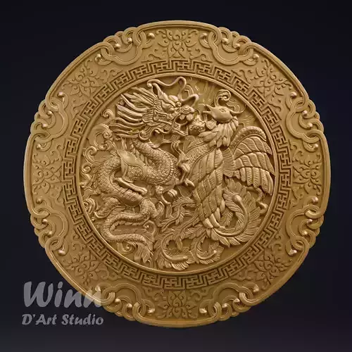 Dragon and Phoenix Bas Relief