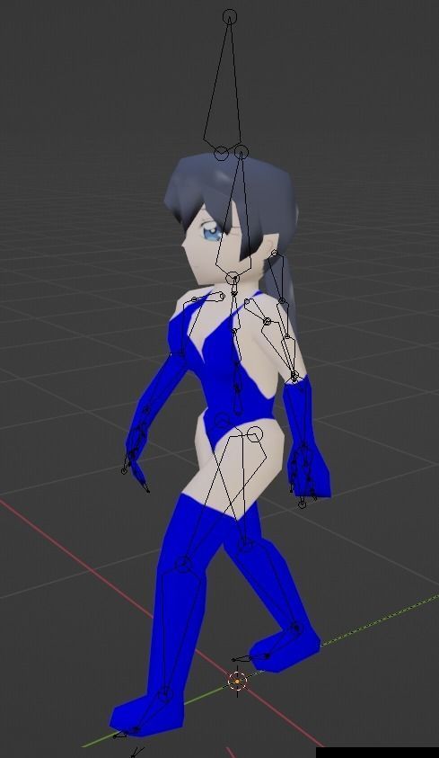 Character - Low-poly female Low-poly 3D model_4