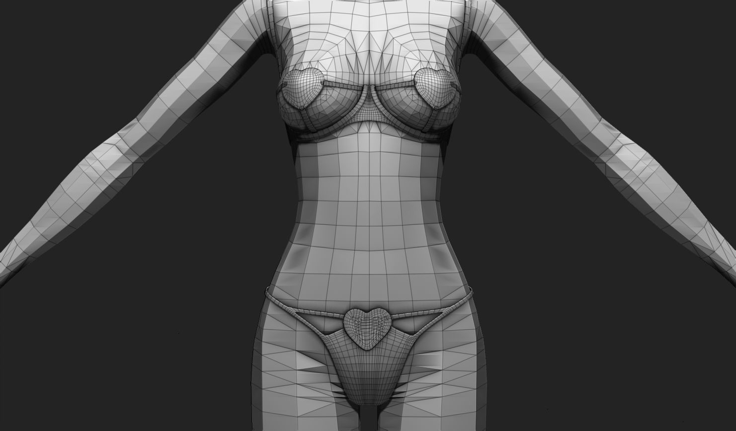 Underwear Set for 3D Avatars - The Sims - Second Life - VR Chat Low-poly 3D model_4