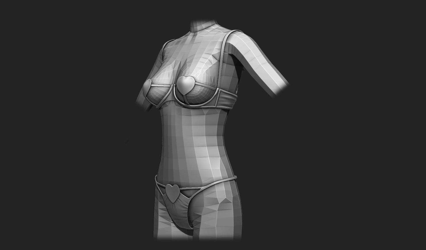 Underwear Set for 3D Avatars - The Sims - Second Life - VR Chat Low-poly 3D model_9