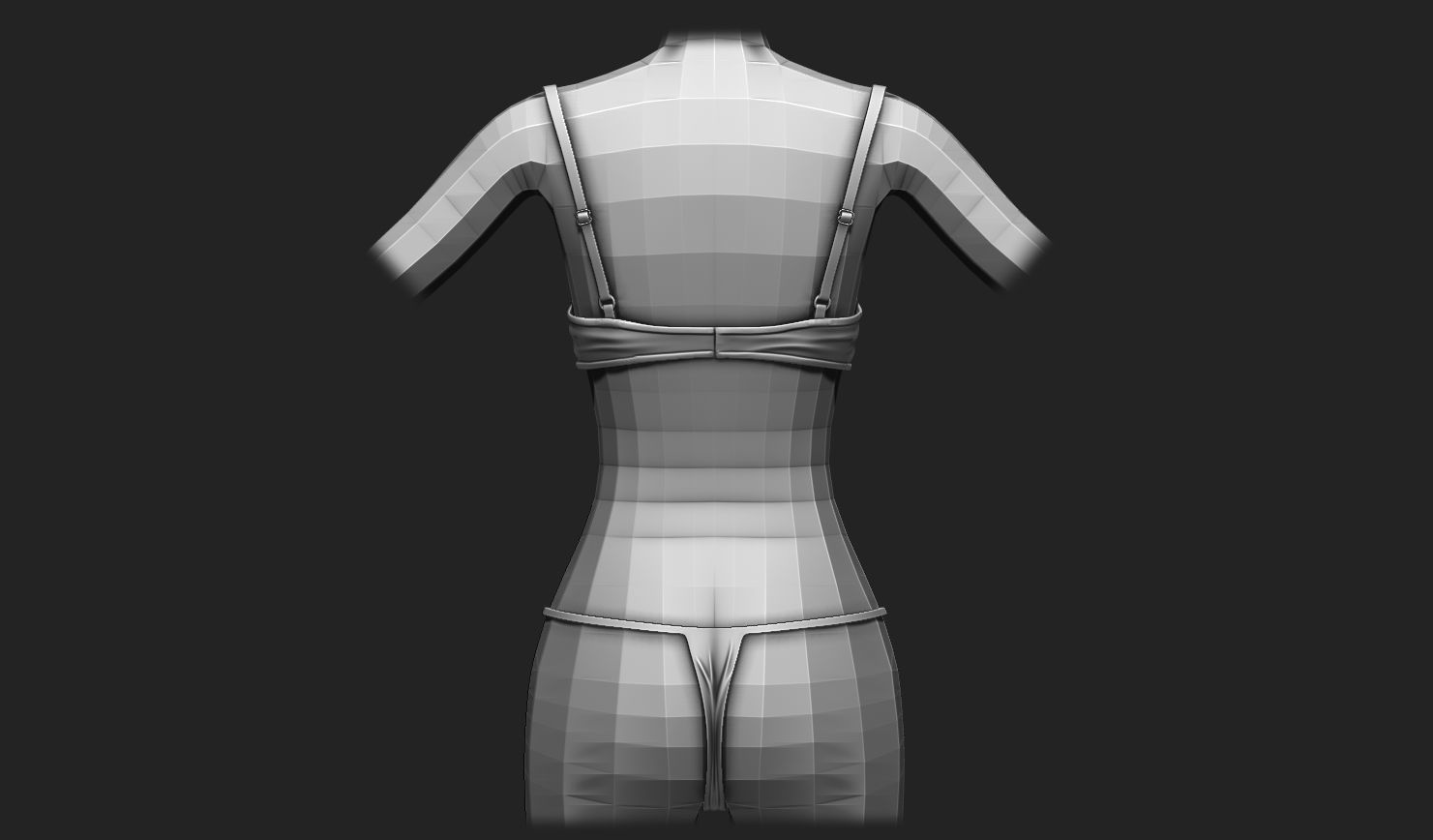 Underwear Set for 3D Avatars - The Sims - Second Life - VR Chat Low-poly 3D model_7