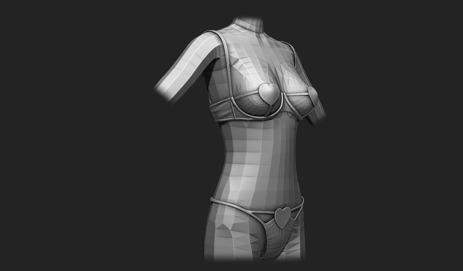 Underwear Set for 3D Avatars - The Sims - Second Life - VR Chat Low-poly 3D model_5