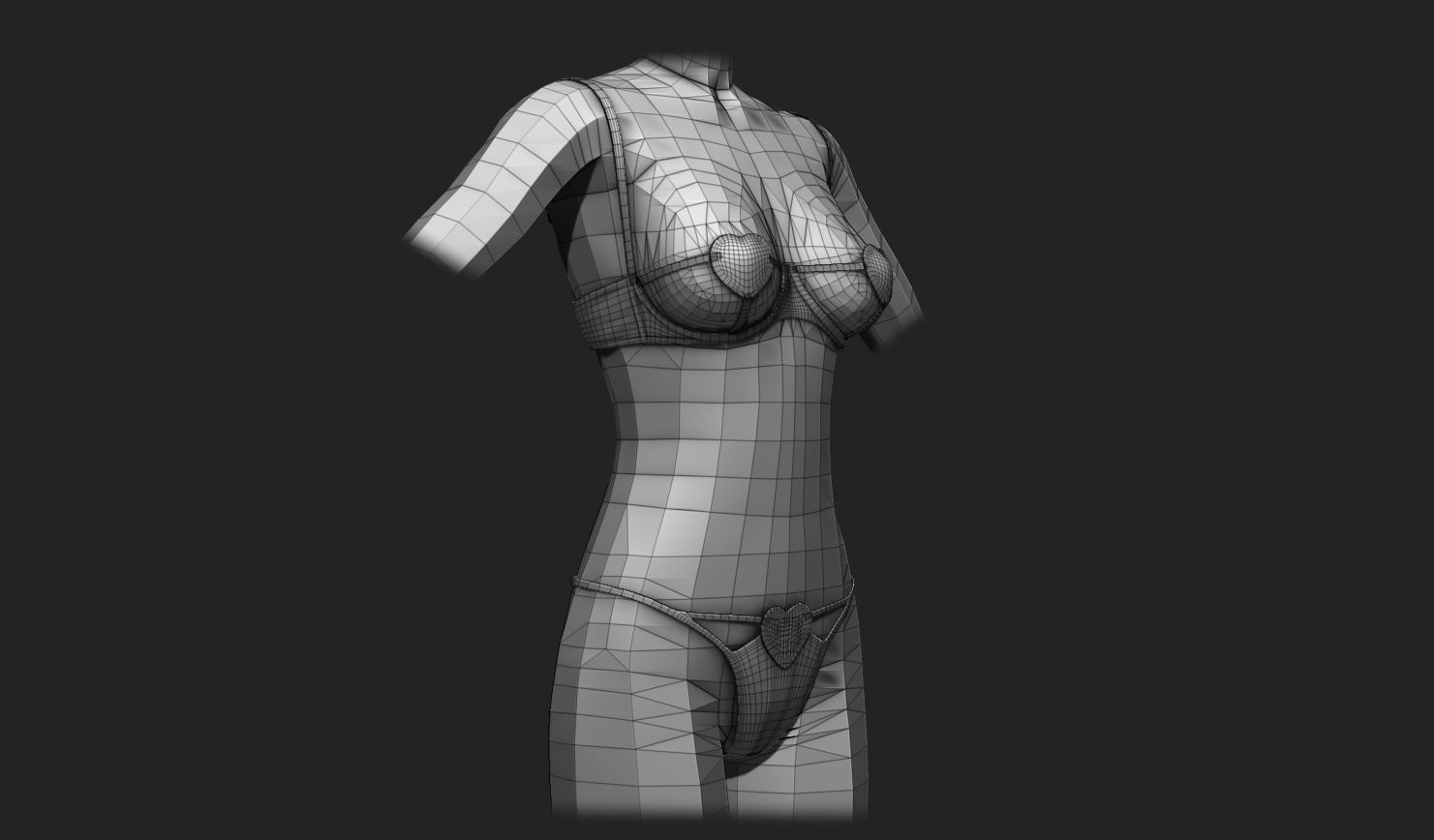 Underwear Set for 3D Avatars - The Sims - Second Life - VR Chat Low-poly 3D model_6