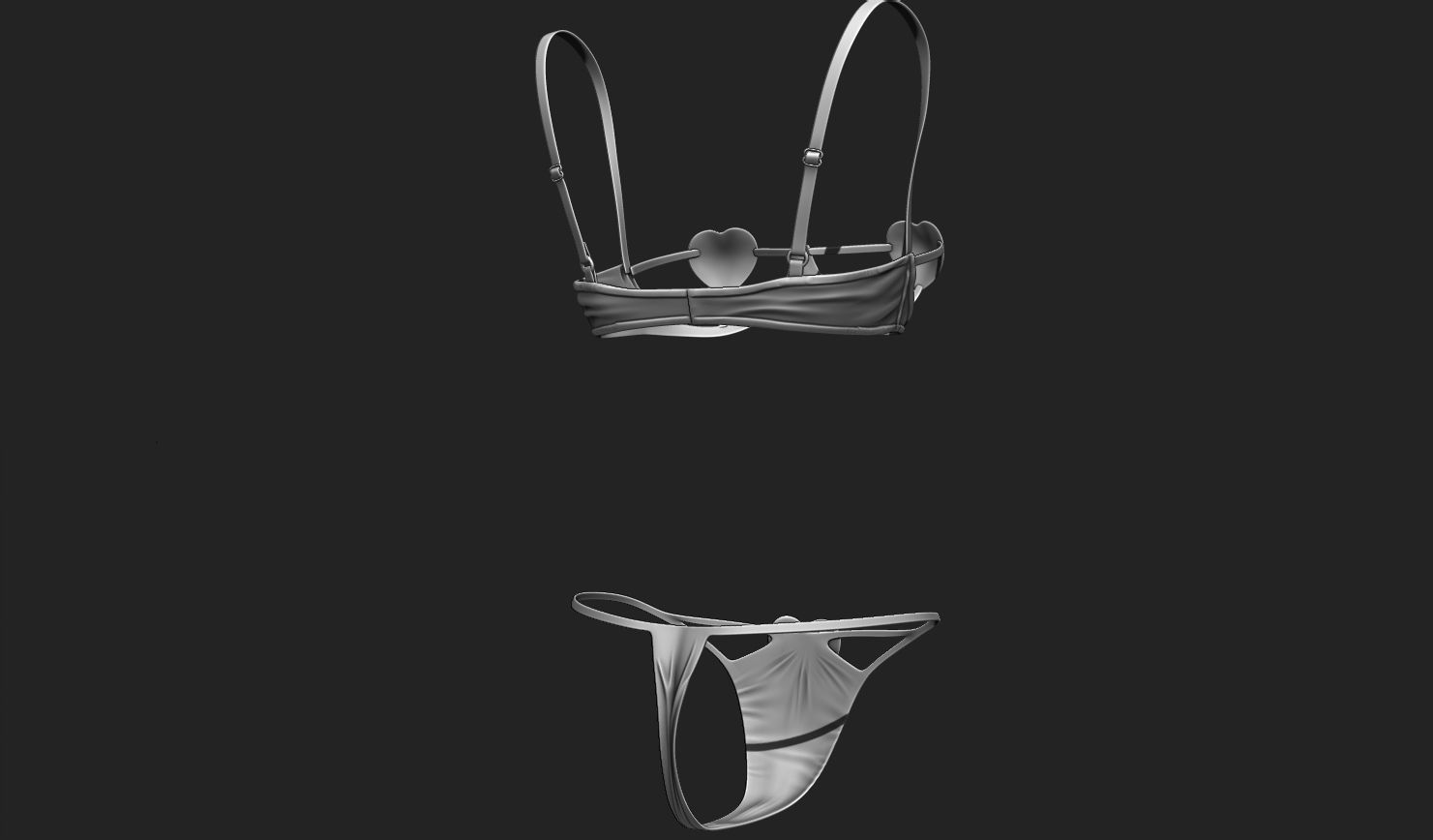 Underwear Set for 3D Avatars - The Sims - Second Life - VR Chat Low-poly 3D model_13
