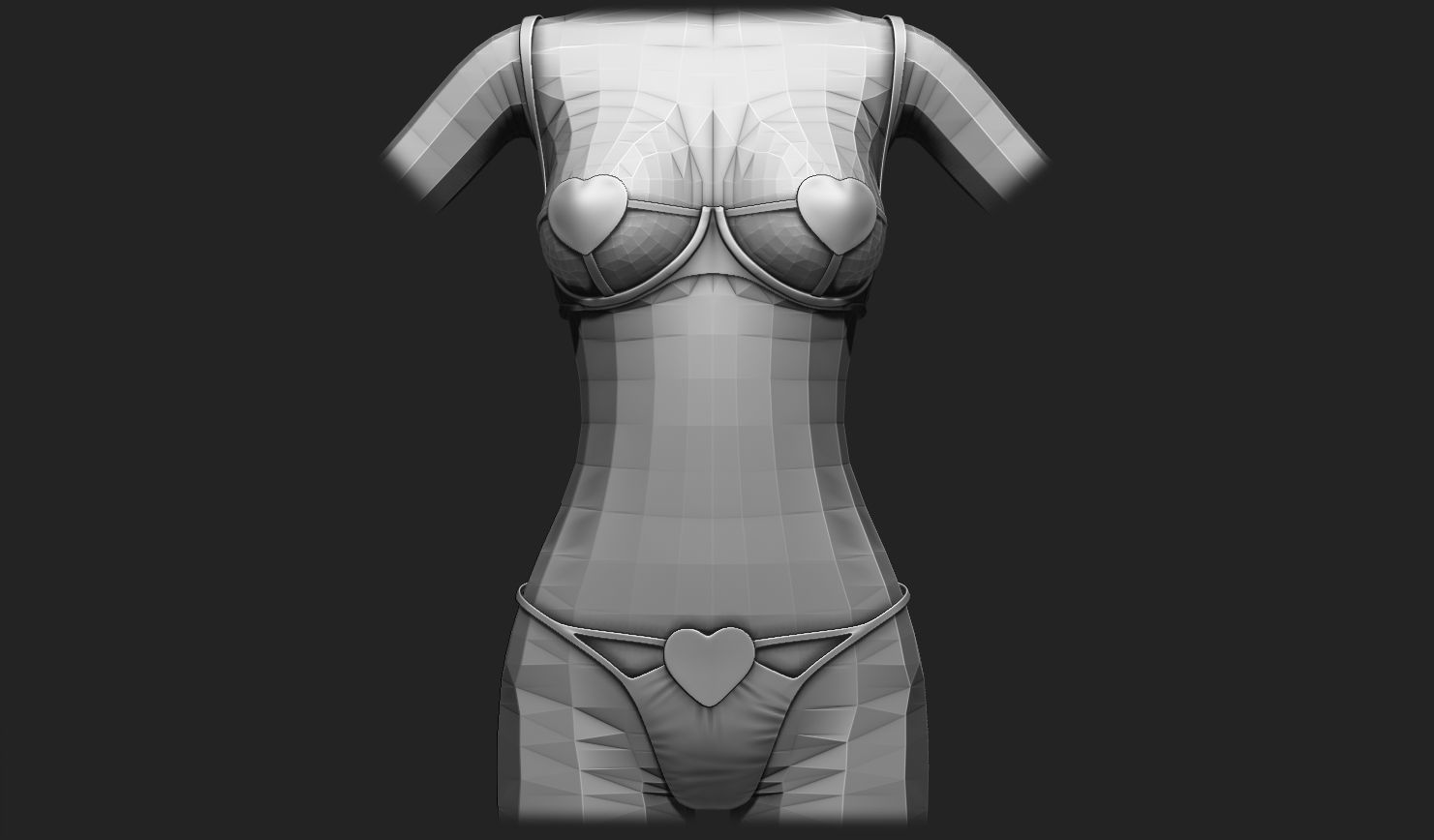 Underwear Set for 3D Avatars - The Sims - Second Life - VR Chat Low-poly 3D model_3