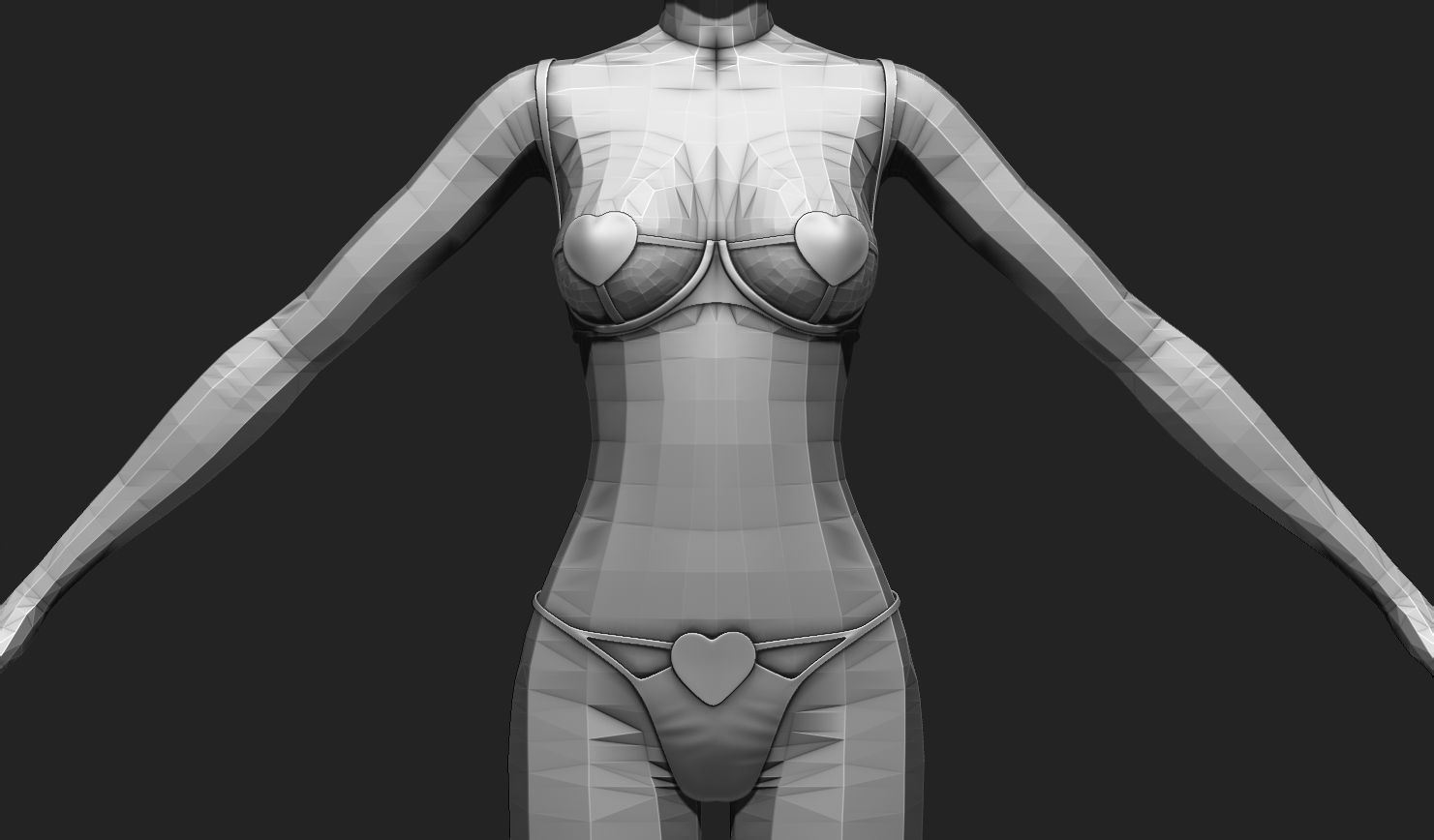 Underwear Set for 3D Avatars - The Sims - Second Life - VR Chat Low-poly 3D model_10